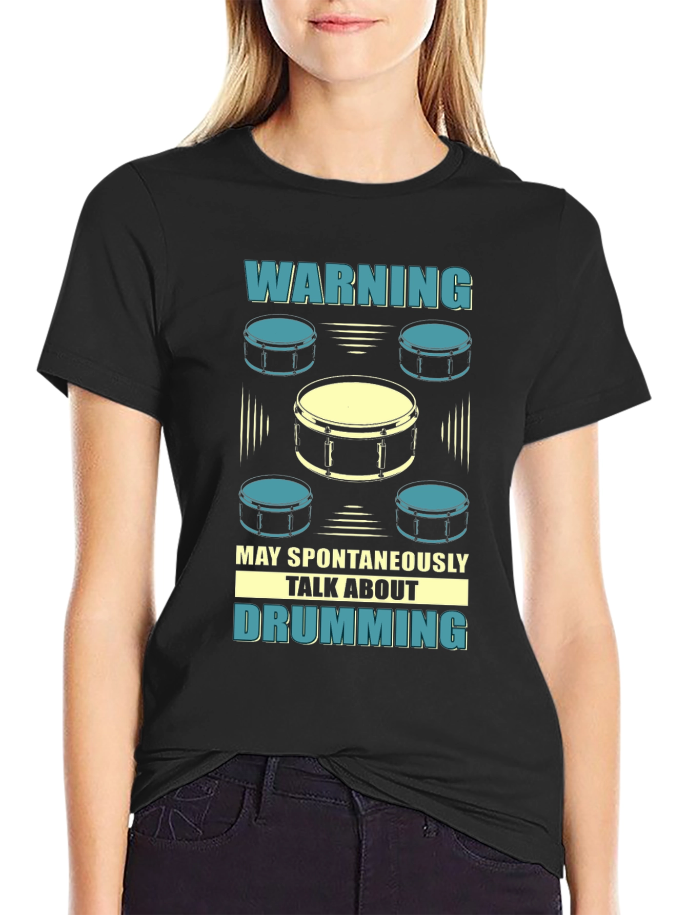 Drumming T-Shirt - Warning May Spontaneously Talk