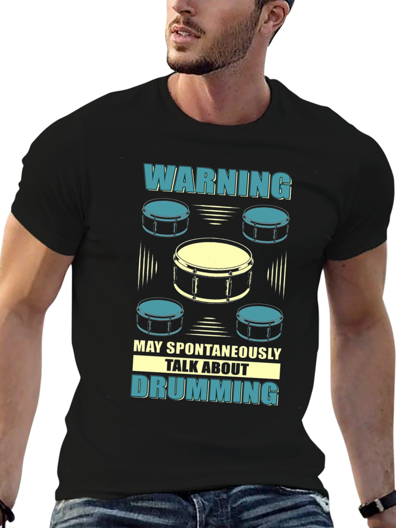 Drumming T-Shirt - Warning May Spontaneously Talk
