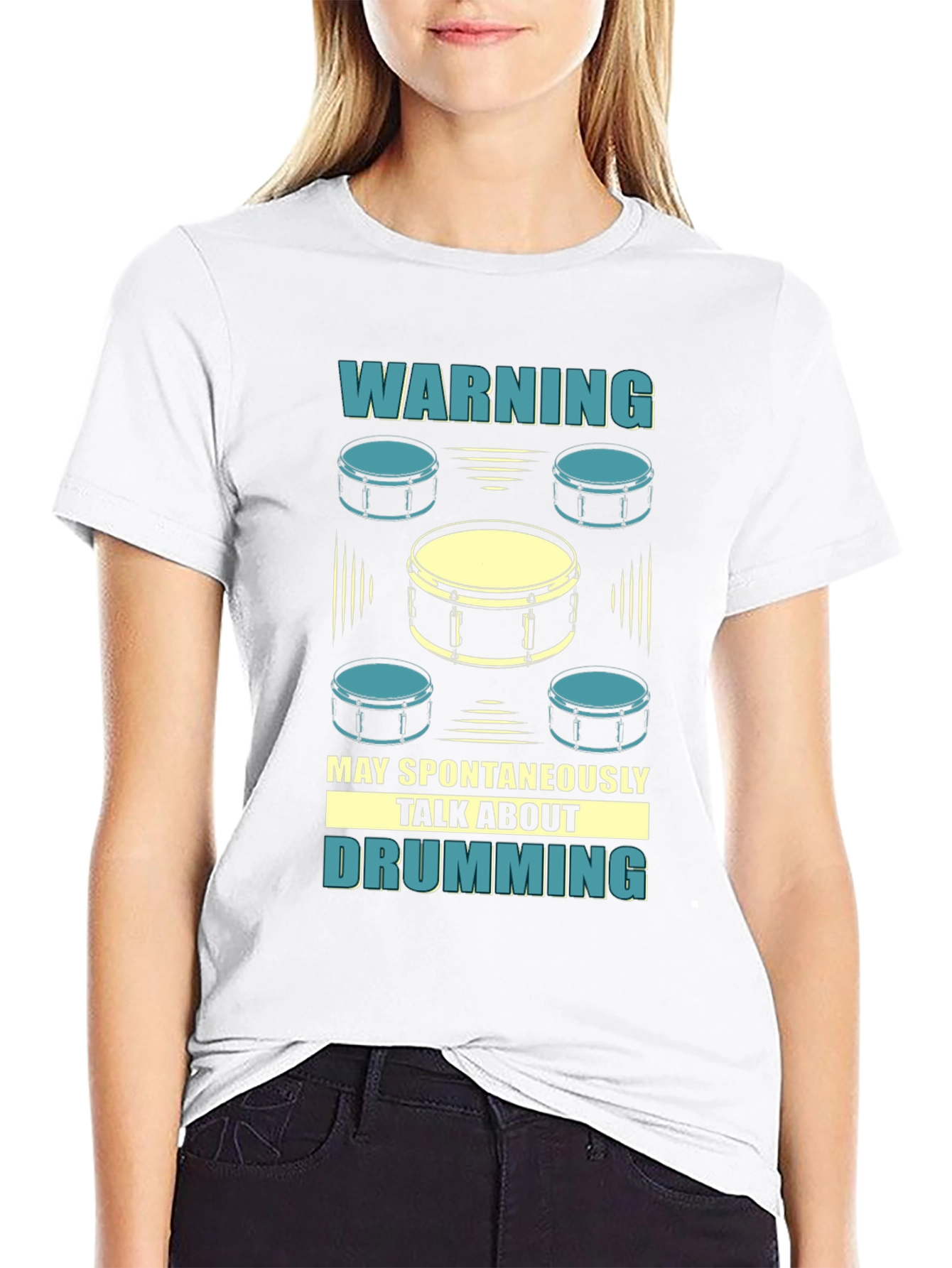 Drumming T-Shirt - Warning May Spontaneously Talk
