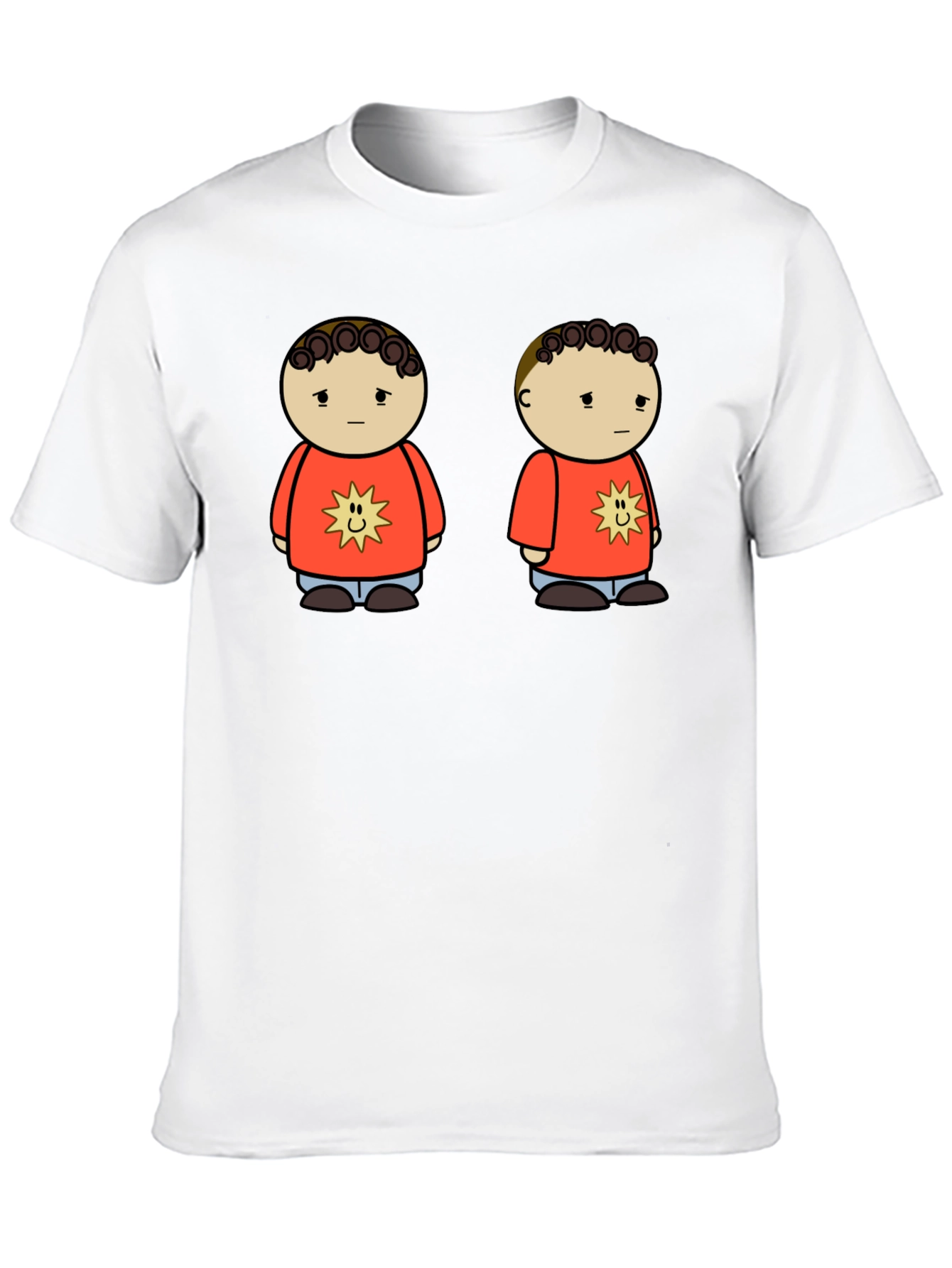 Cartoon Character Graphic Tee - Unisex Black T-Shirt