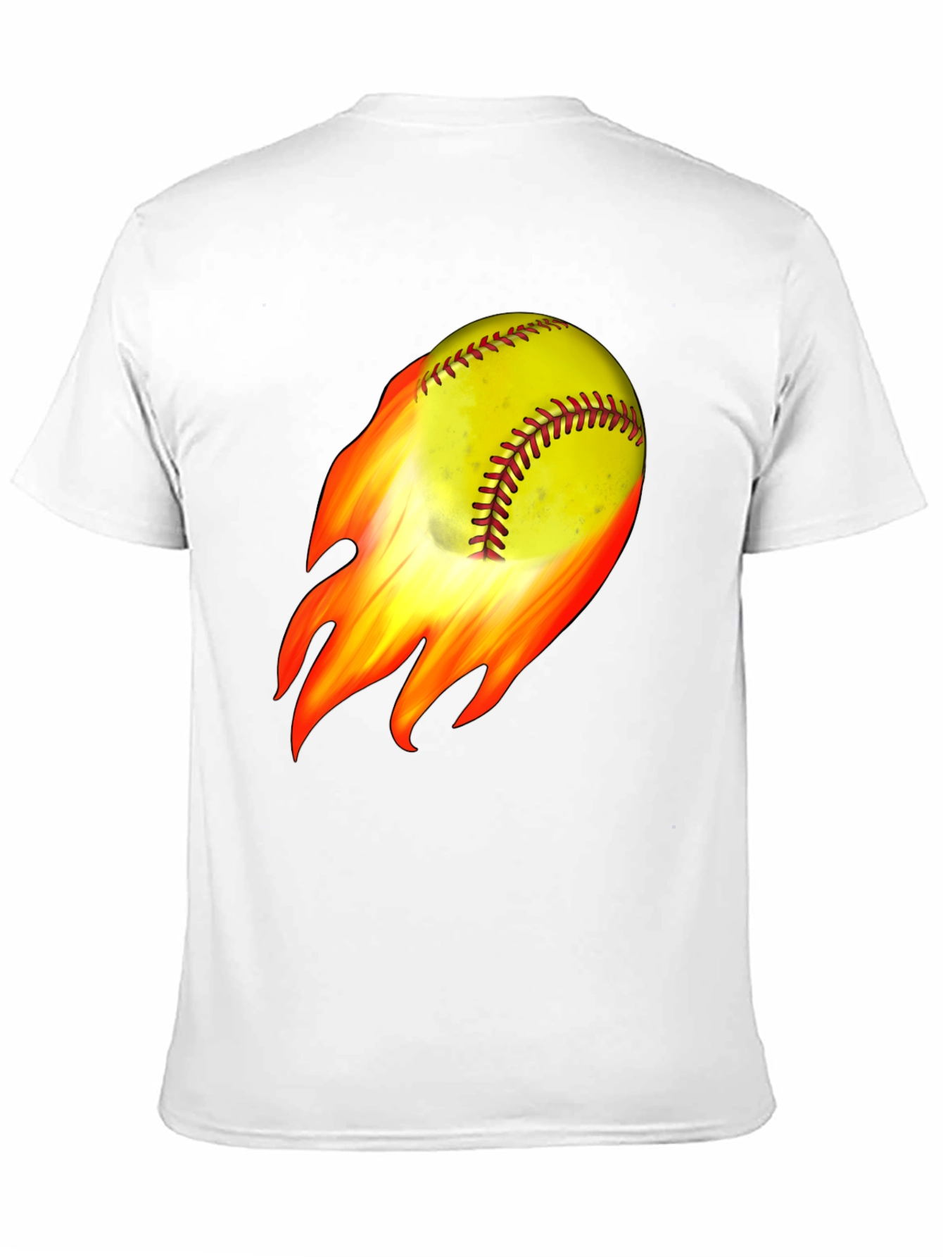 Flaming Softball Graphic T-Shirt