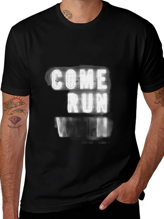 Come Run With Us Black Graphic Tee