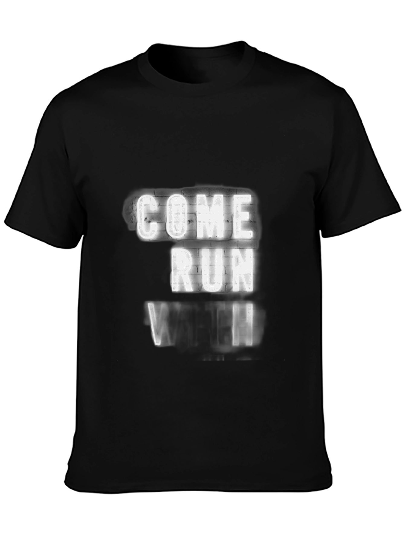 Come Run With Us Black Graphic Tee