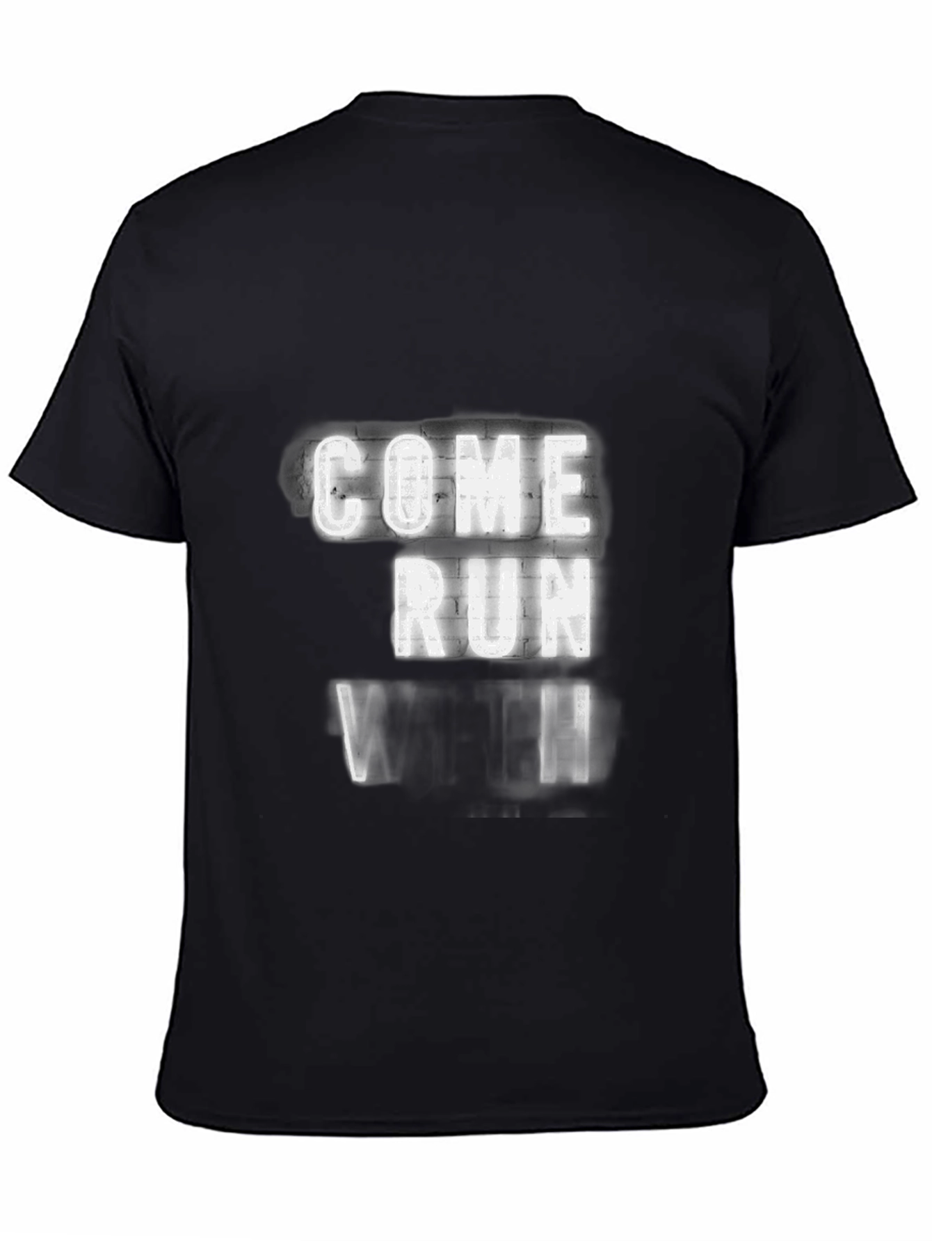 Come Run With Us Black Graphic Tee