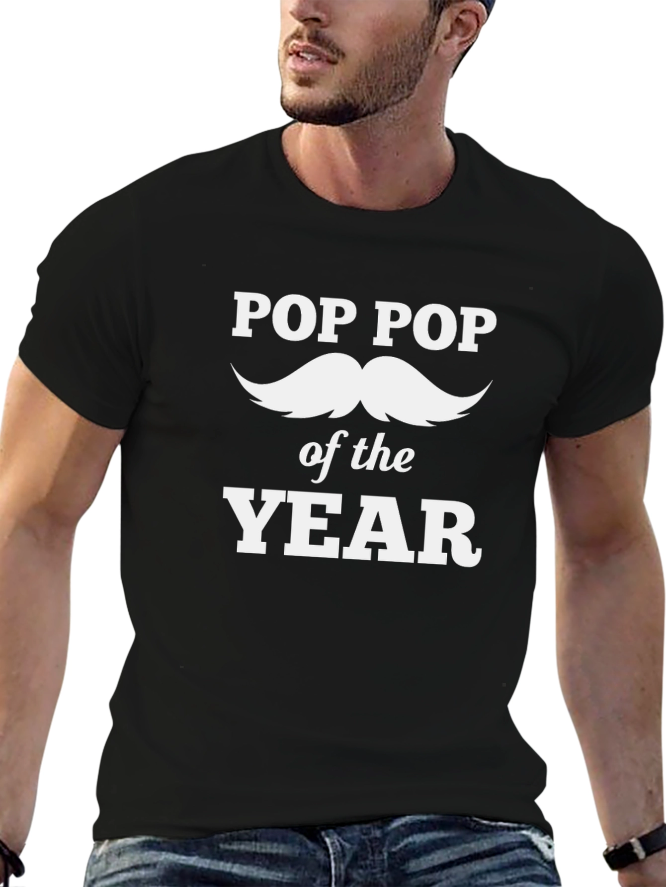 Pop Pop of the Year Black T-Shirt