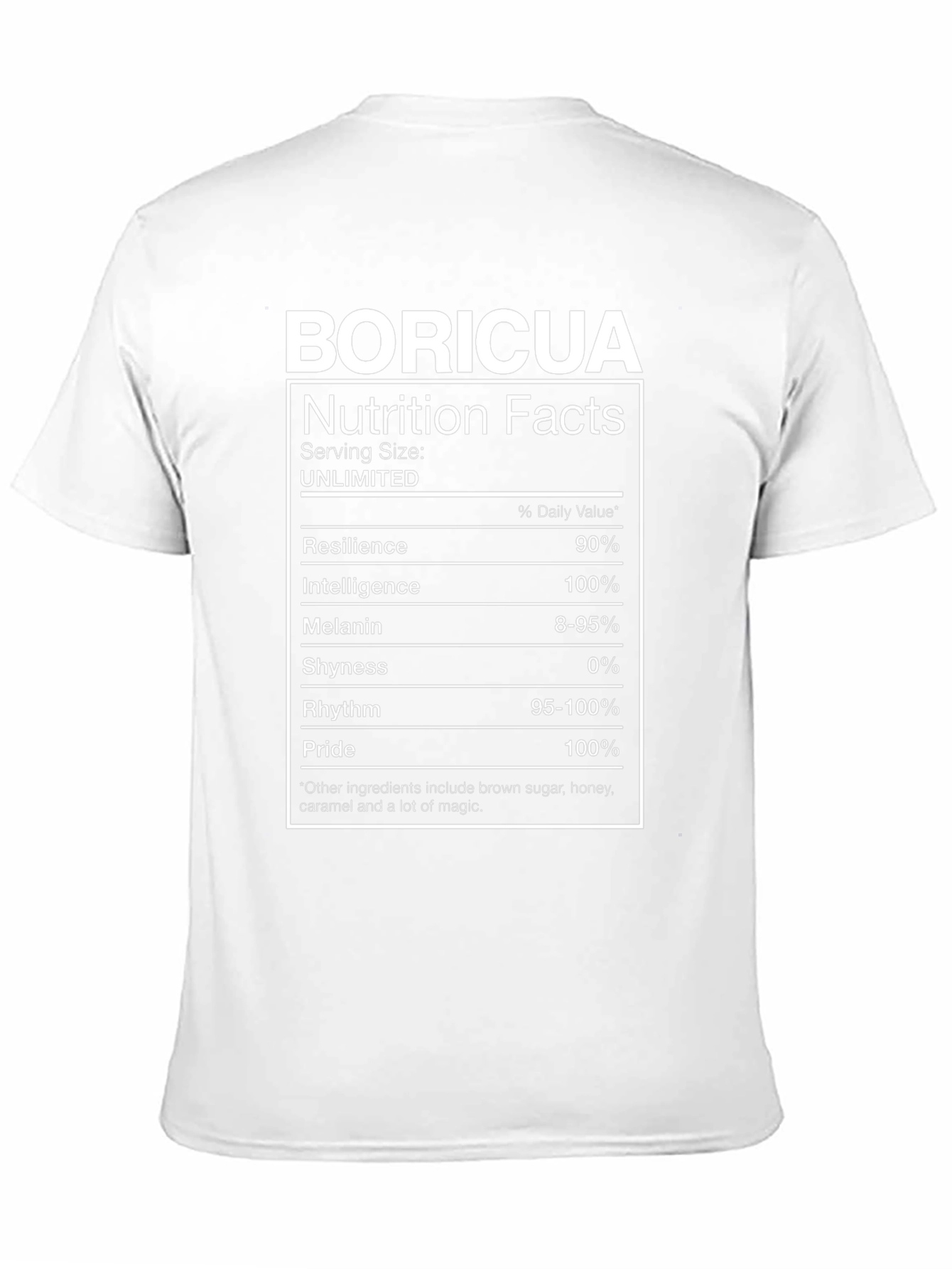Boricua Nutrition Facts T-Shirt
