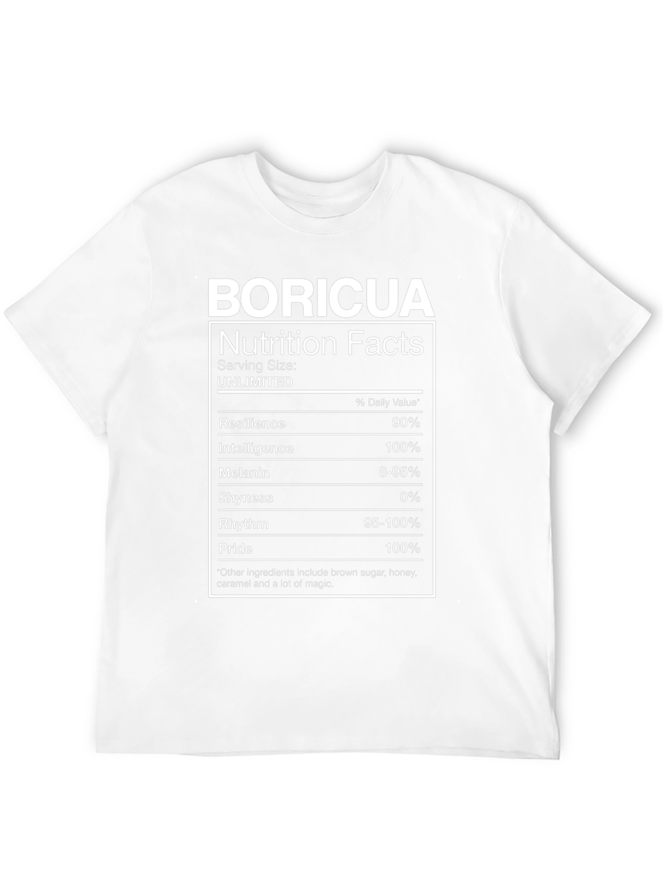 Boricua Nutrition Facts T-Shirt
