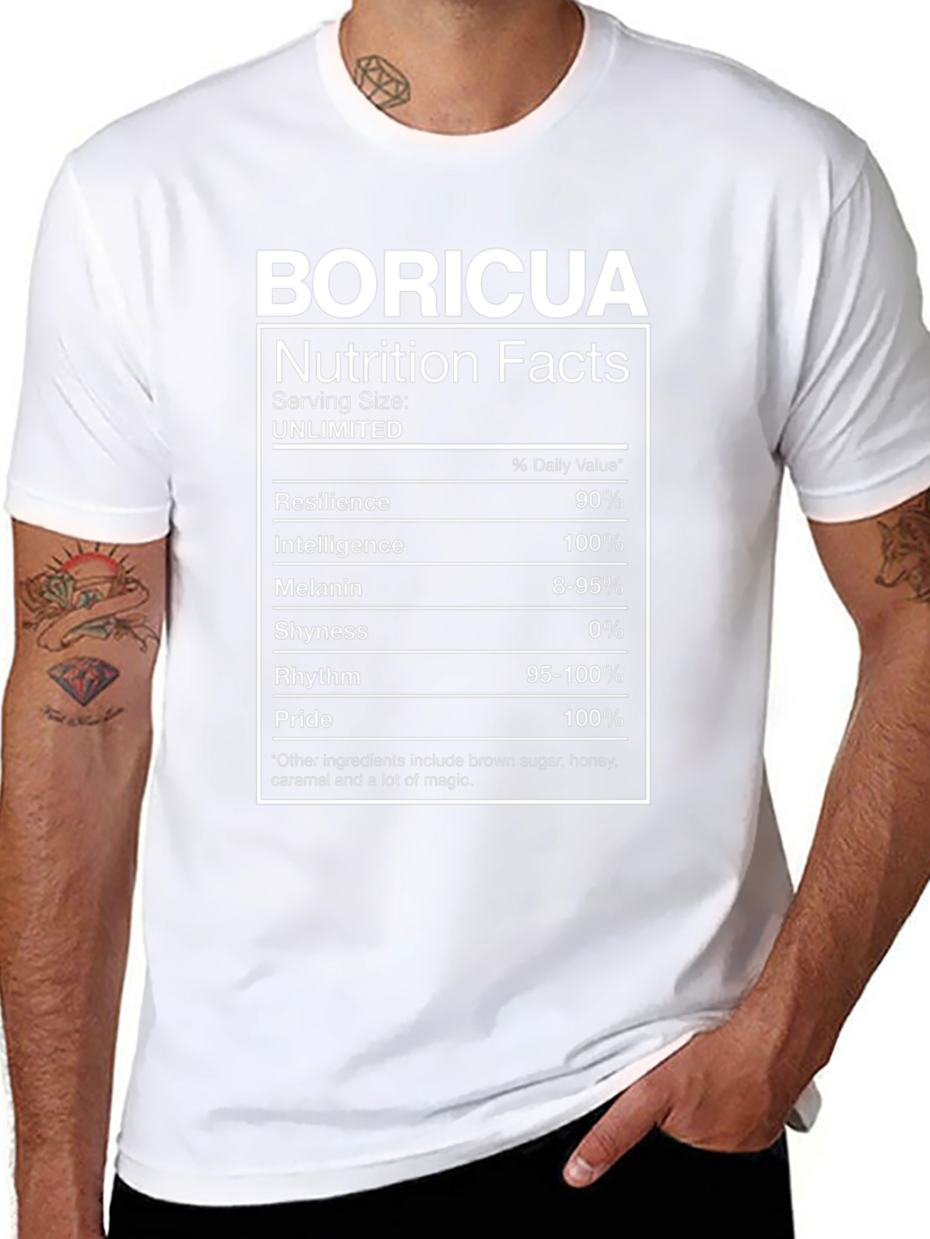 Boricua Nutrition Facts T-Shirt