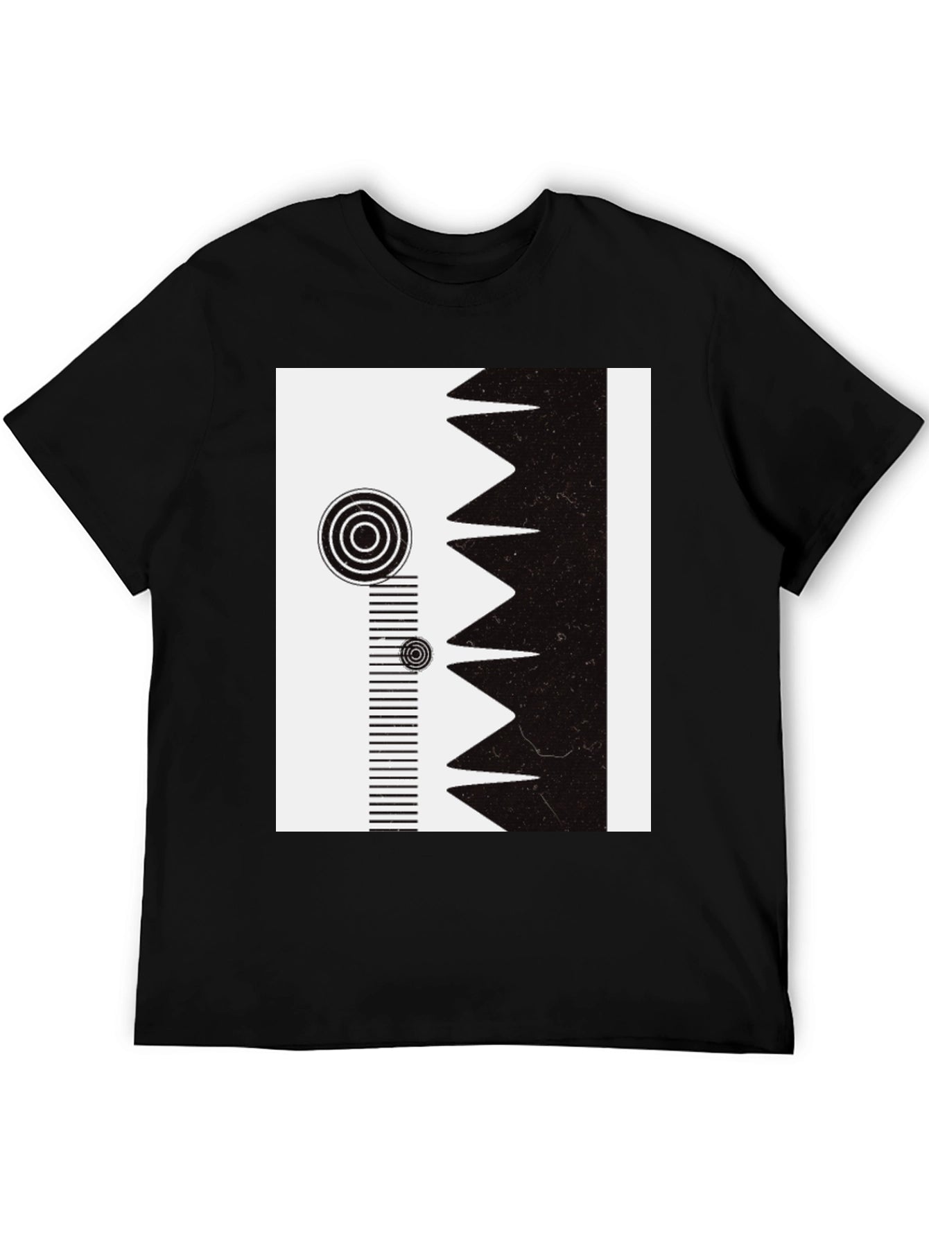 Geometric Print Tee - Modern Black & White Design