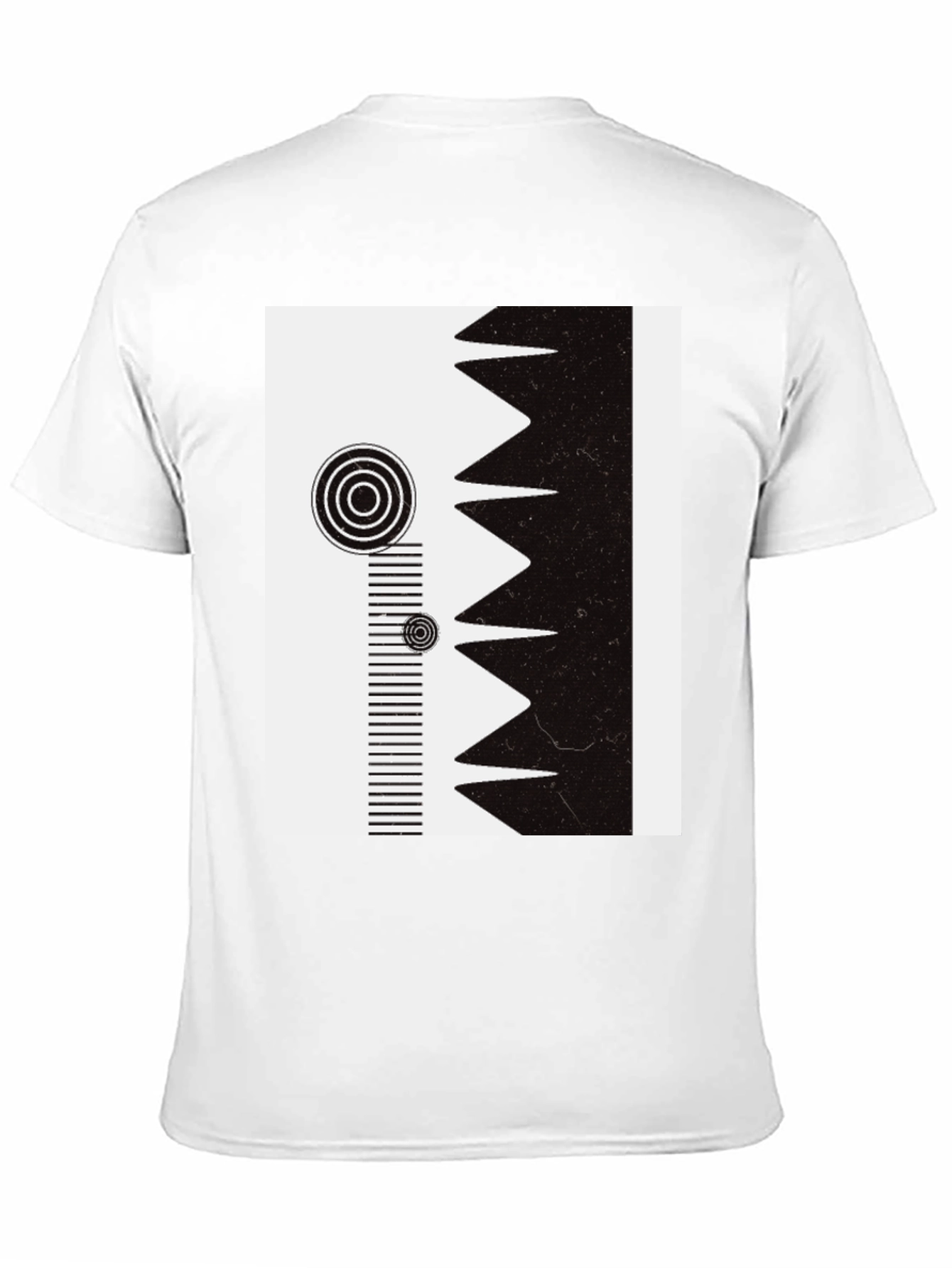 Geometric Print Tee - Modern Black & White Design