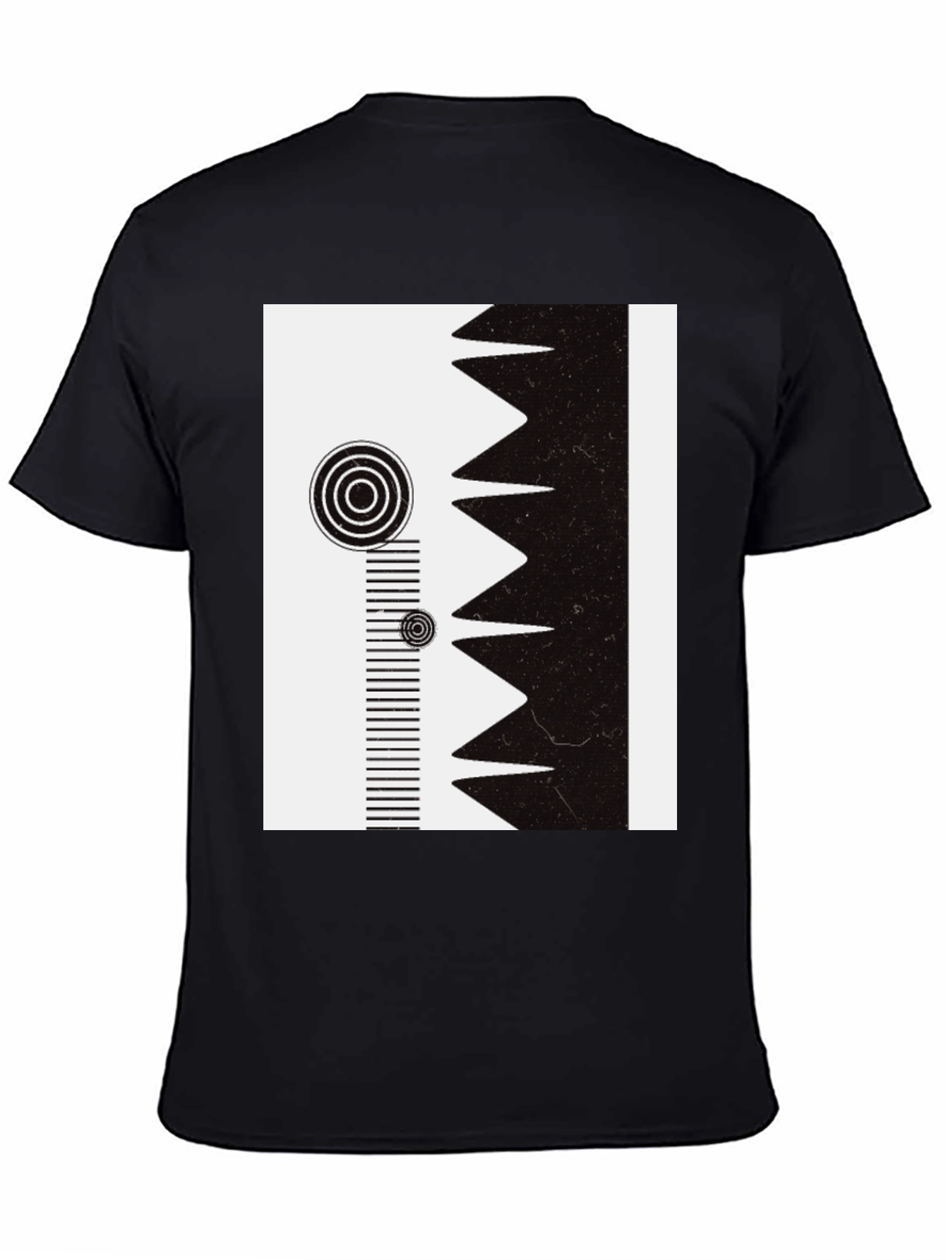 Geometric Print Tee - Modern Black & White Design