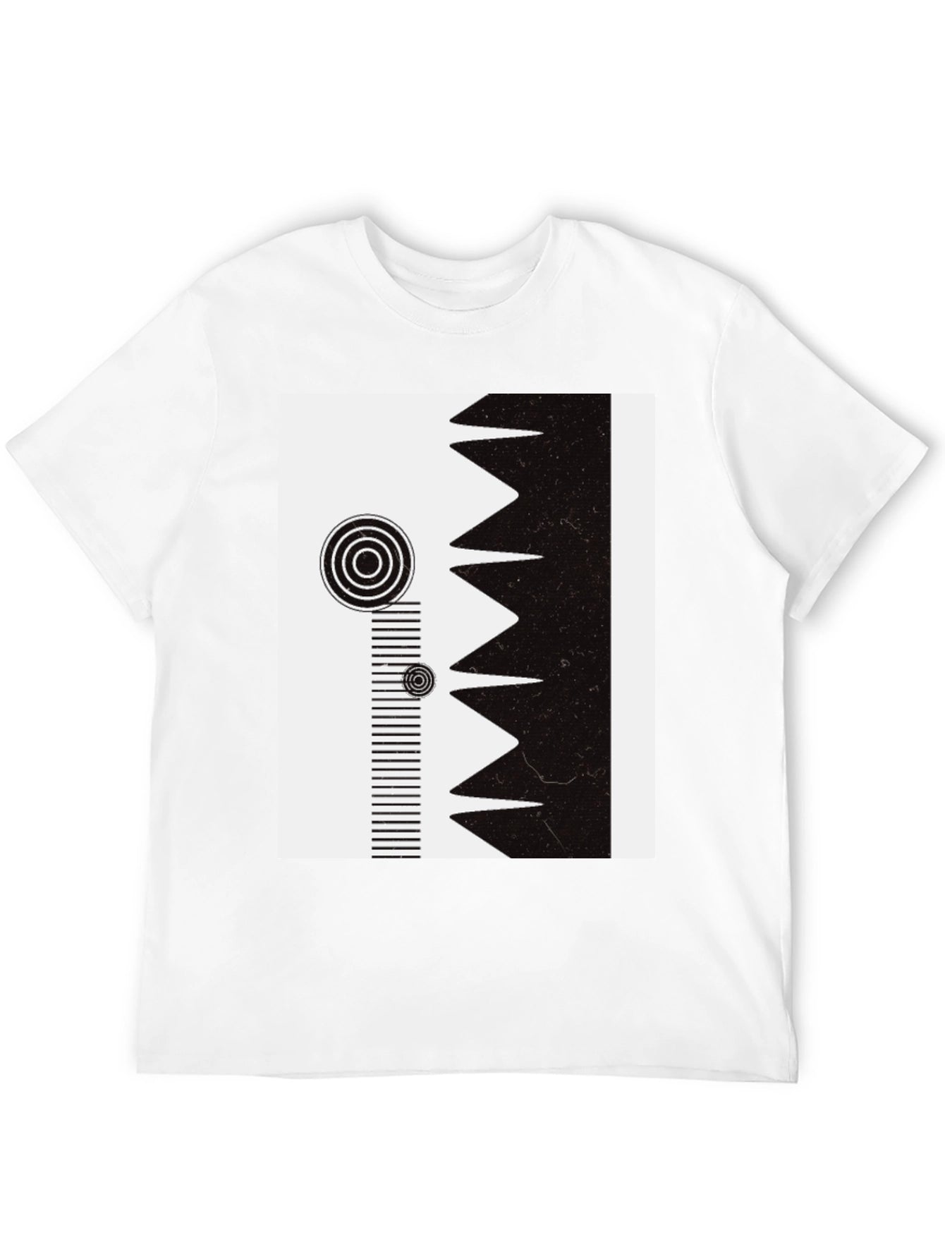 Geometric Print Tee - Modern Black & White Design