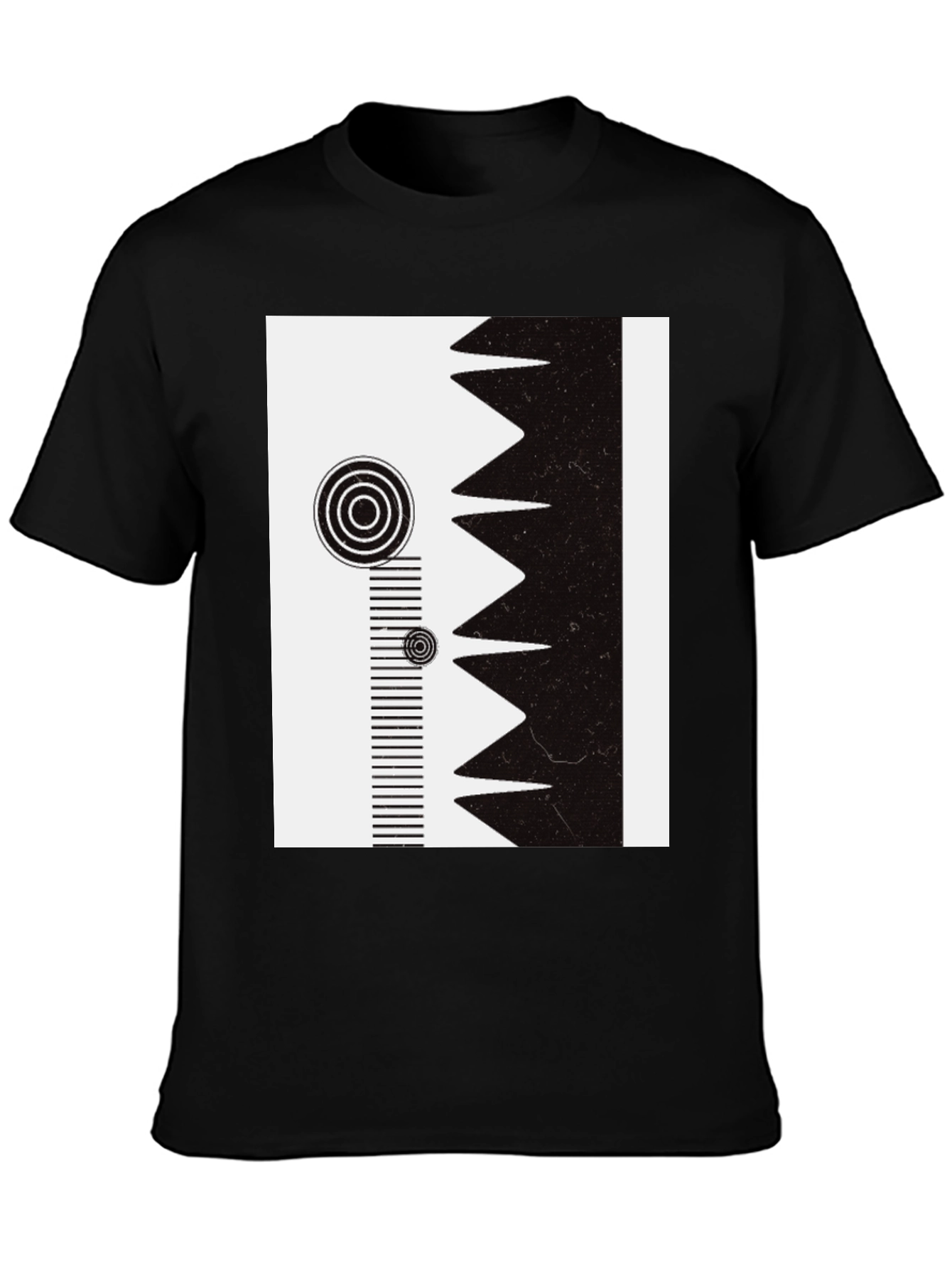 Geometric Print Tee - Modern Black & White Design