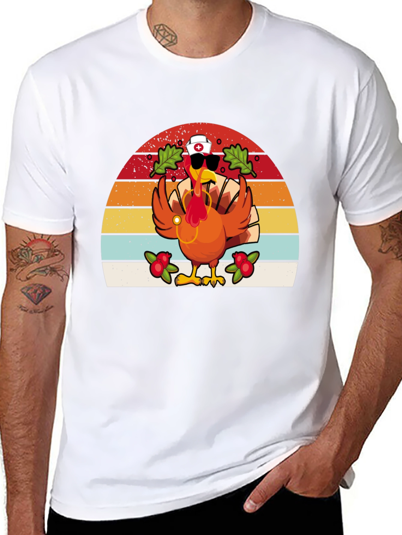 Thanksgiving Nurse Turkey T-Shirt