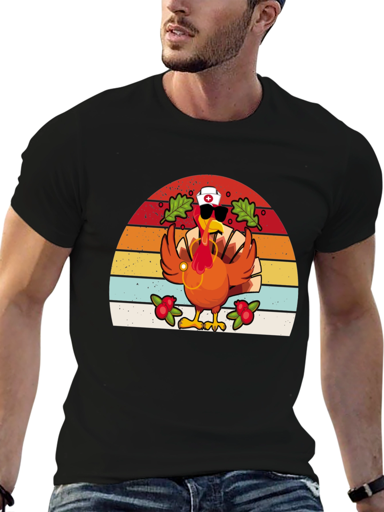 Thanksgiving Nurse Turkey T-Shirt