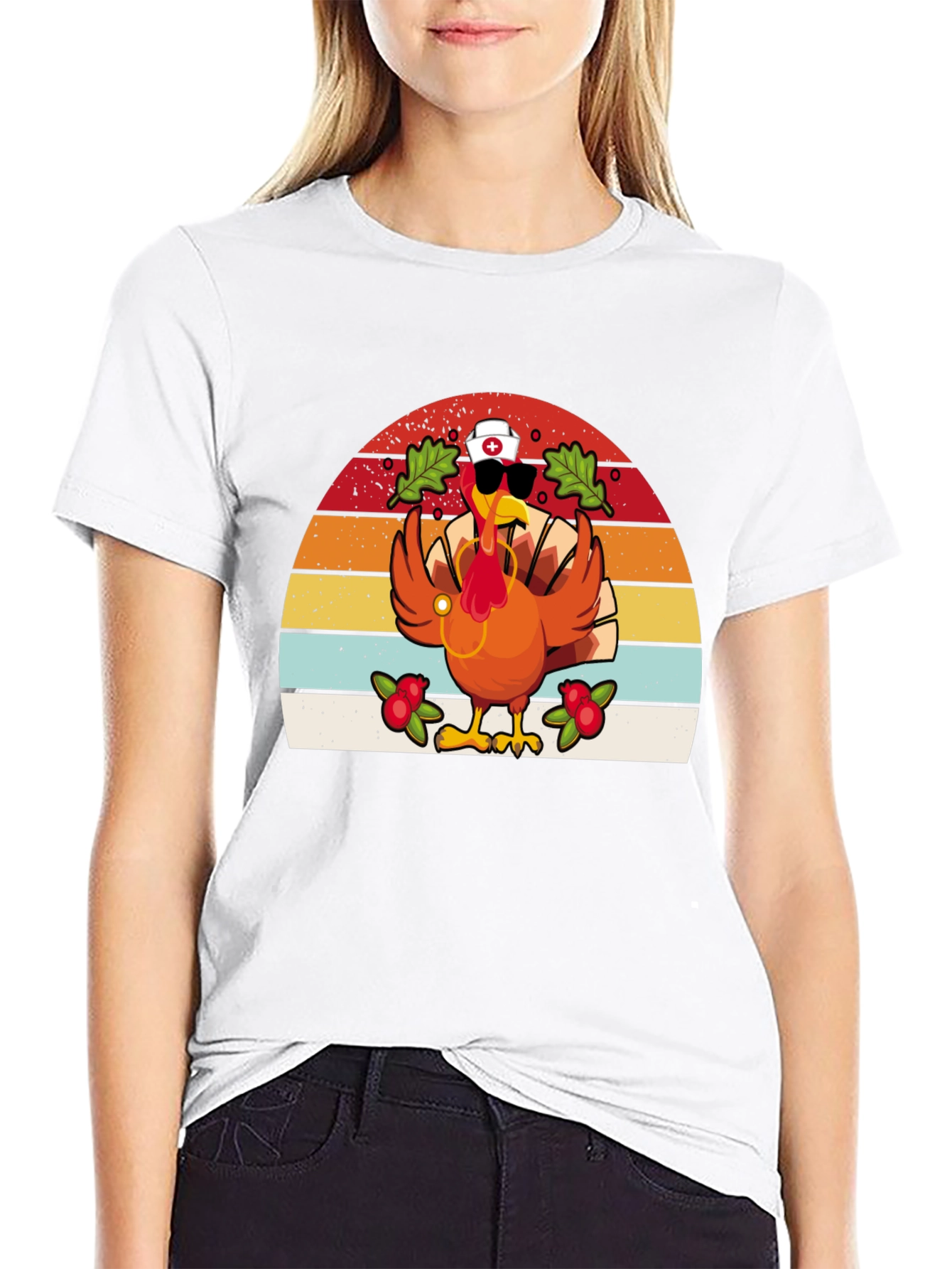 Thanksgiving Nurse Turkey T-Shirt