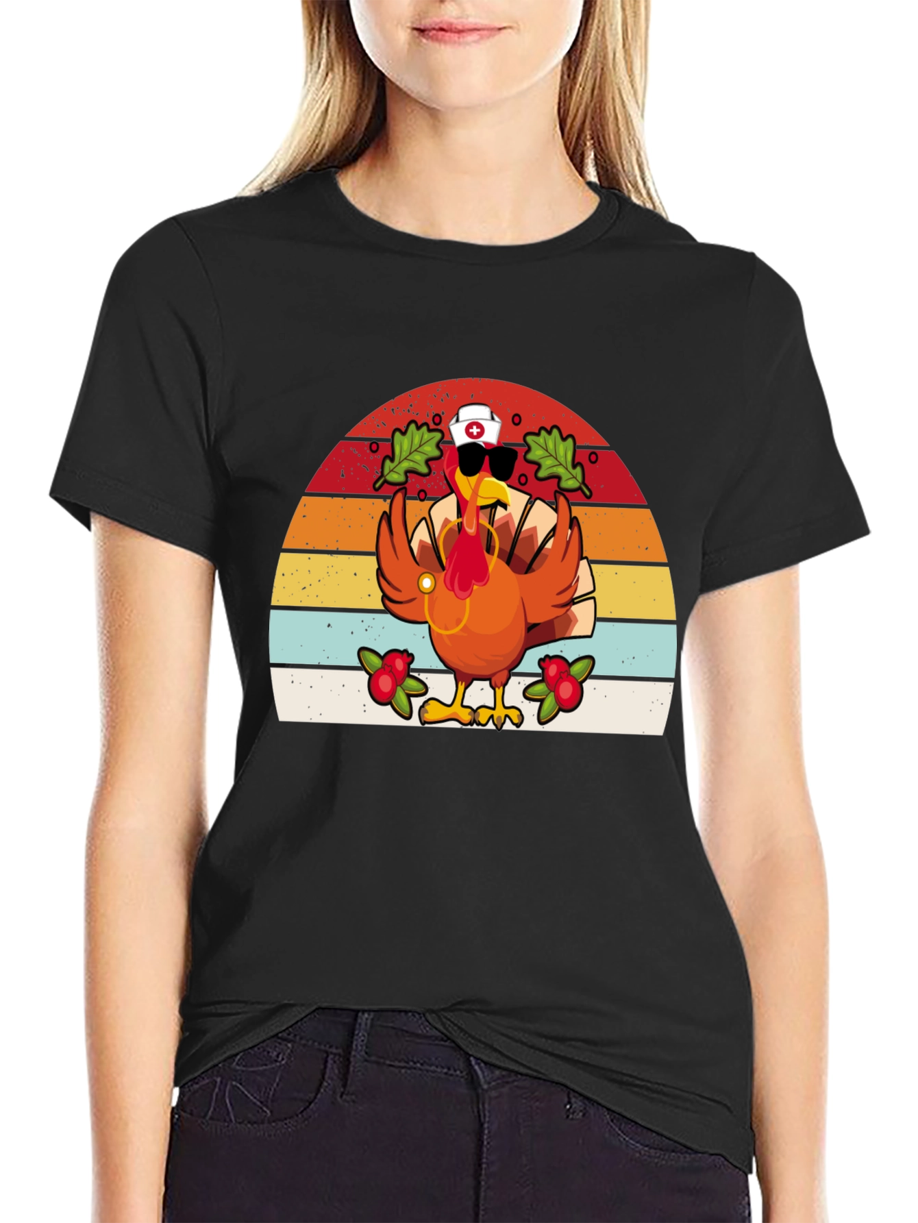 Thanksgiving Nurse Turkey T-Shirt