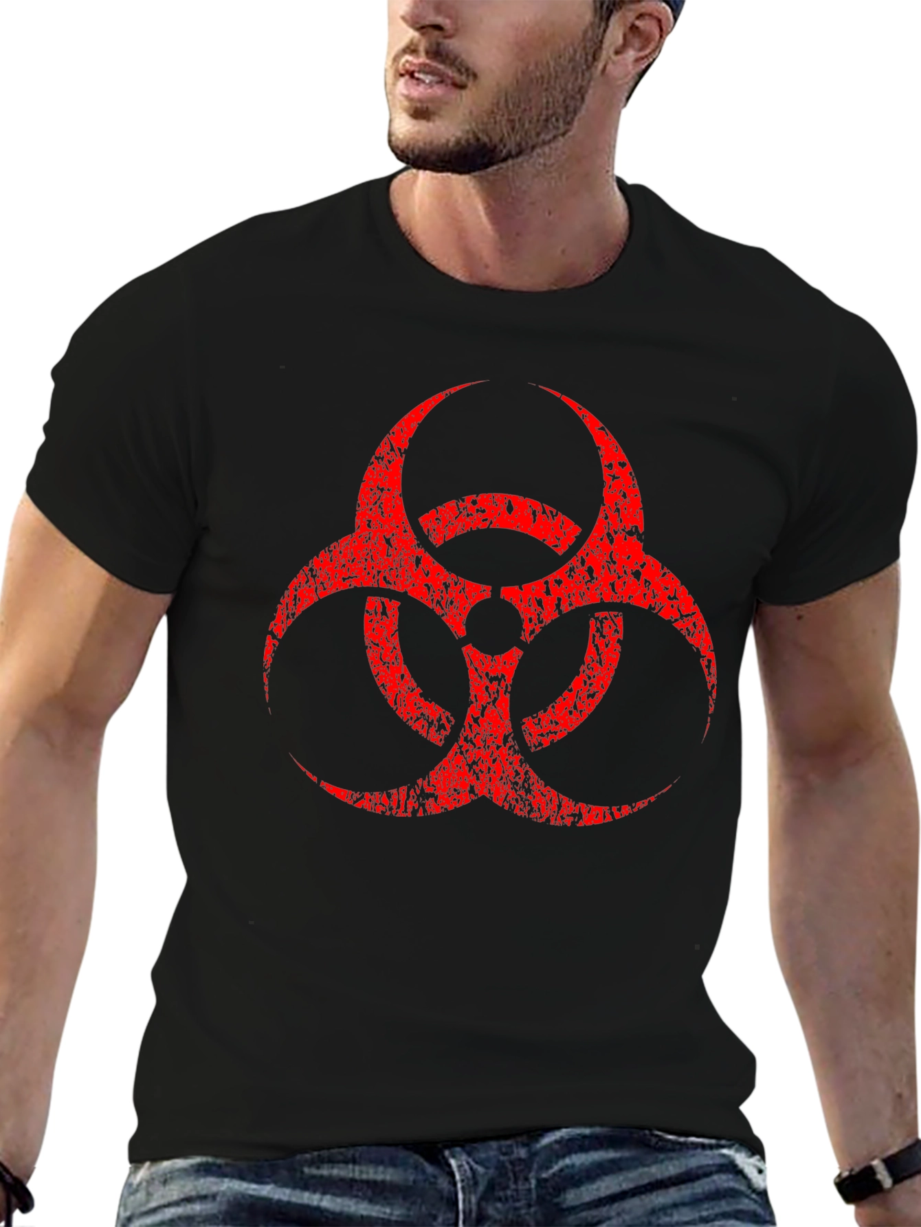 Biohazard Symbol T-Shirt - Distressed Graphic Tee