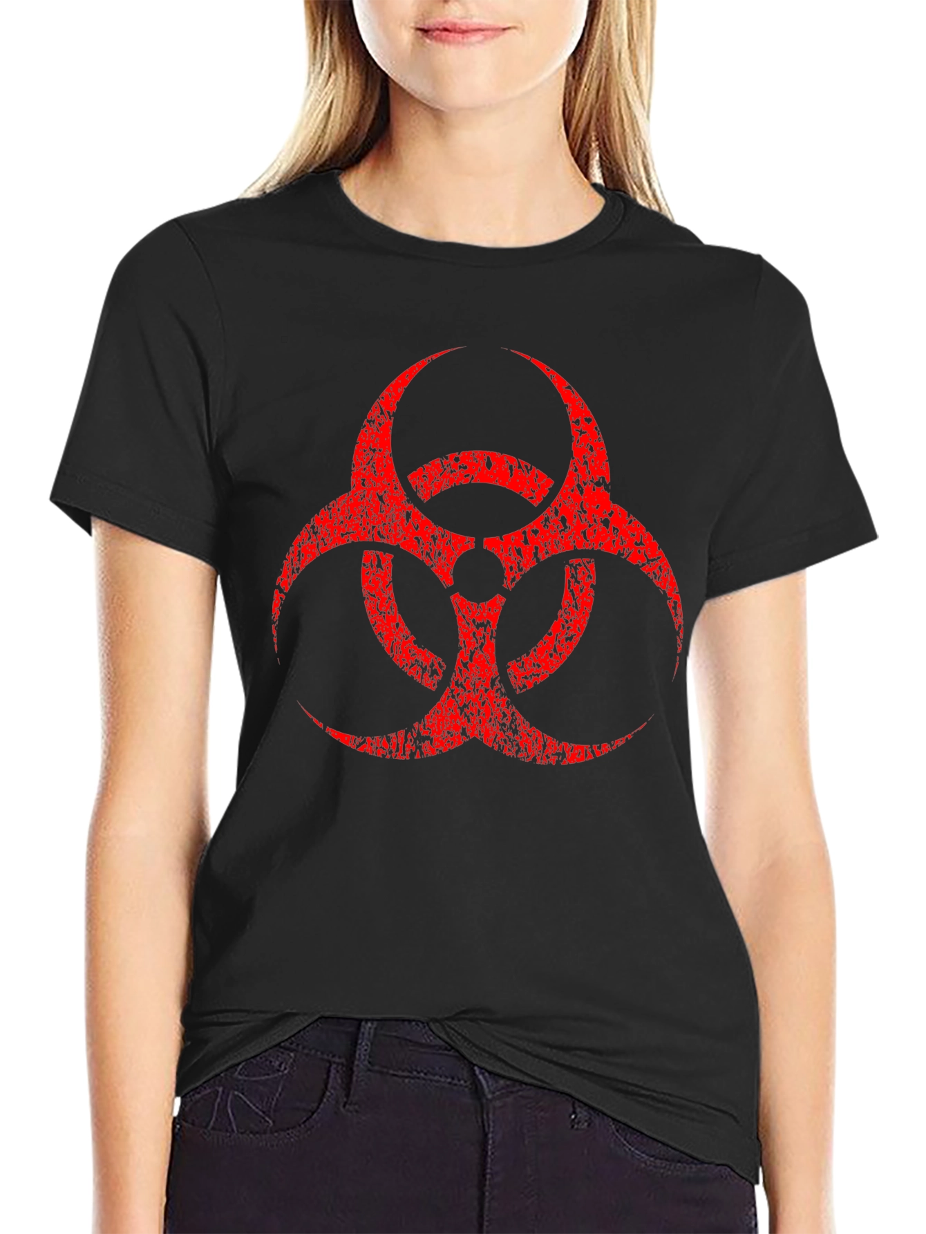 Biohazard Symbol T-Shirt - Distressed Graphic Tee