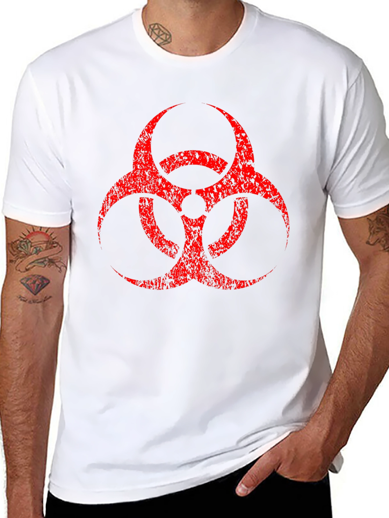 Biohazard Symbol T-Shirt - Distressed Graphic Tee