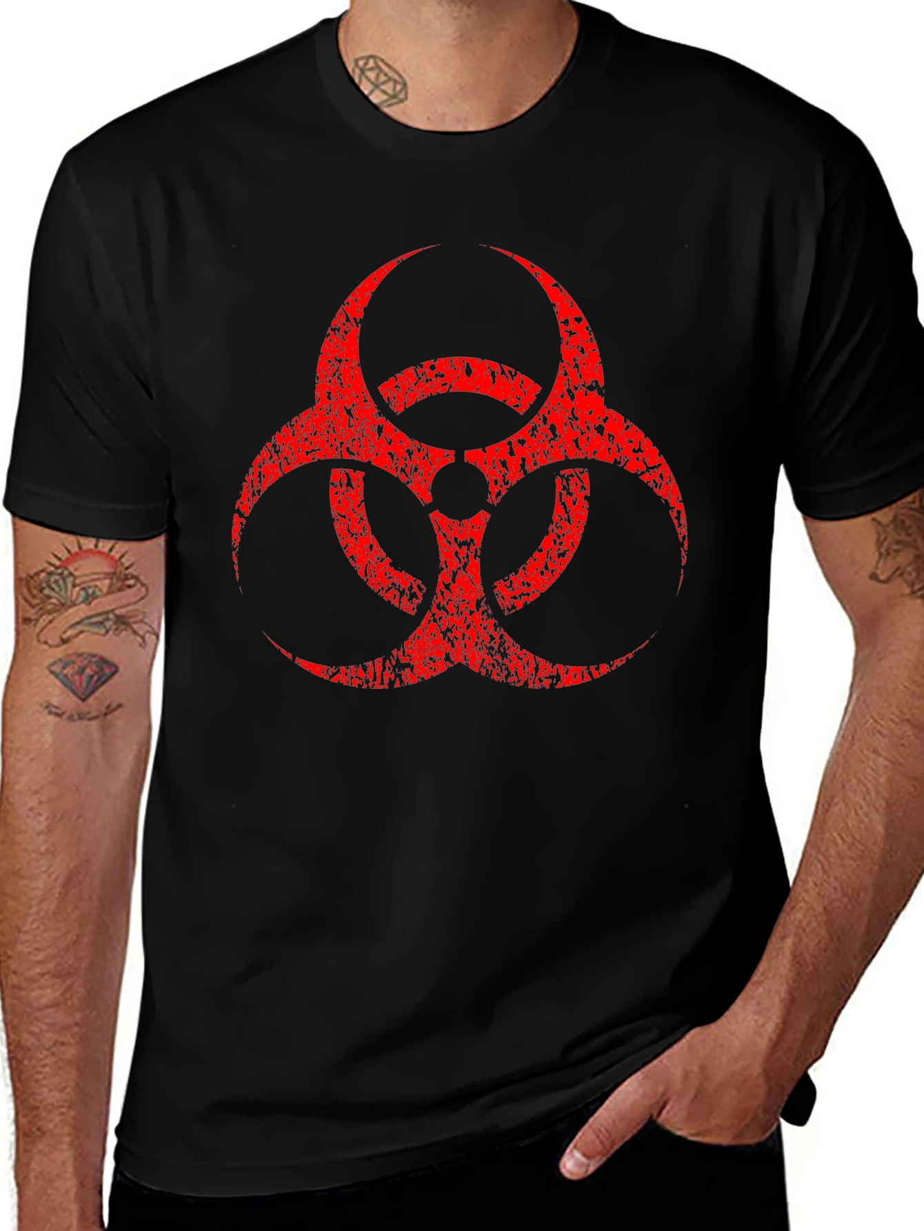 Biohazard Symbol T-Shirt - Distressed Graphic Tee