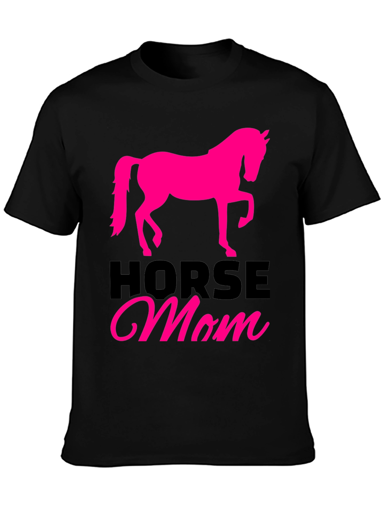 Horse Mom Graphic Tee - Black