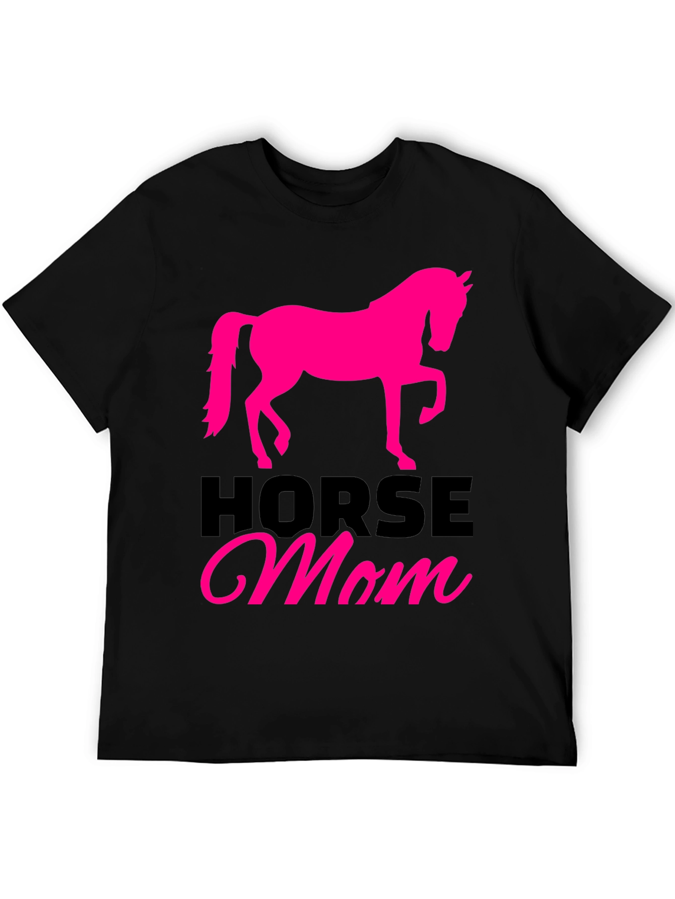 Horse Mom Graphic Tee - Black