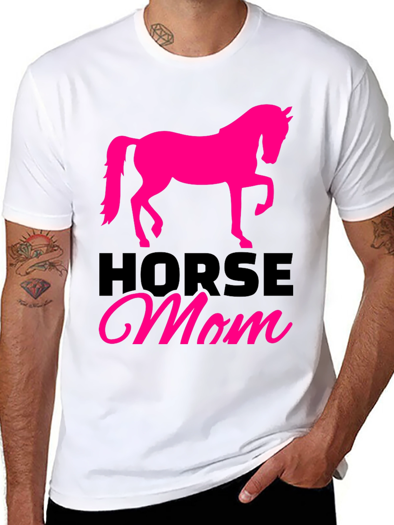 Horse Mom Graphic Tee - Black