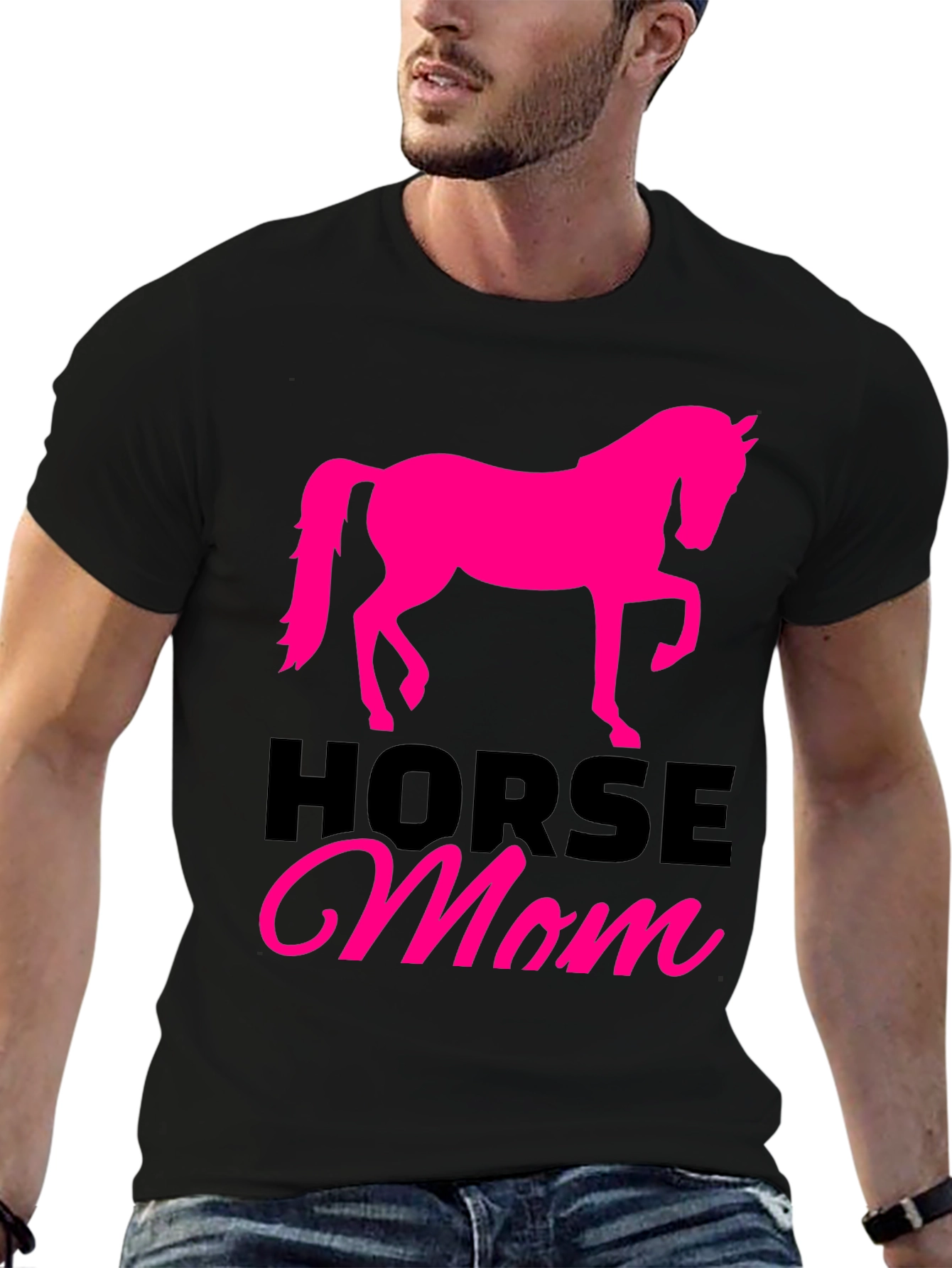 Horse Mom Graphic Tee - Black