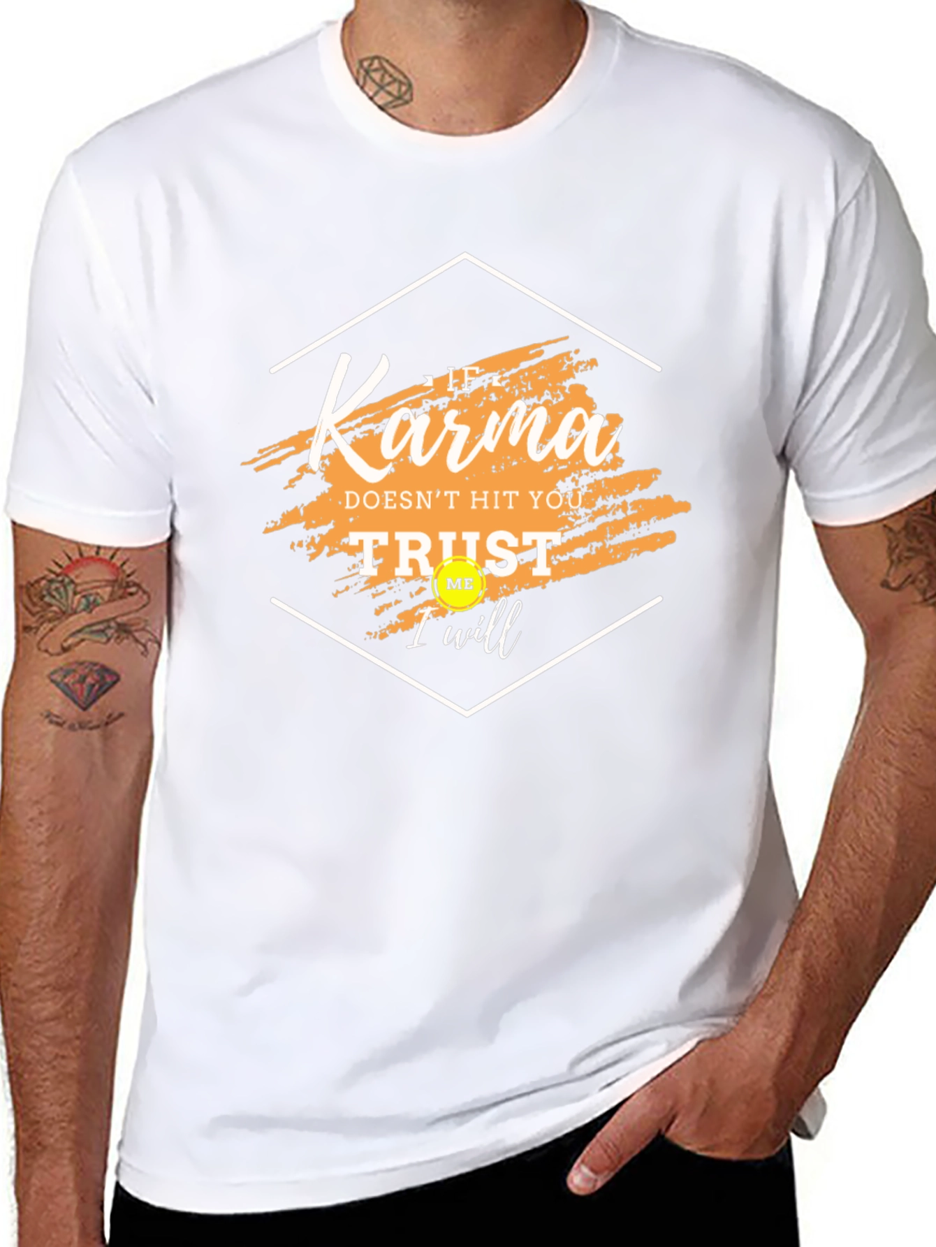 Karma Trust Me Graphic Tee - Trendy Black T-Shirt