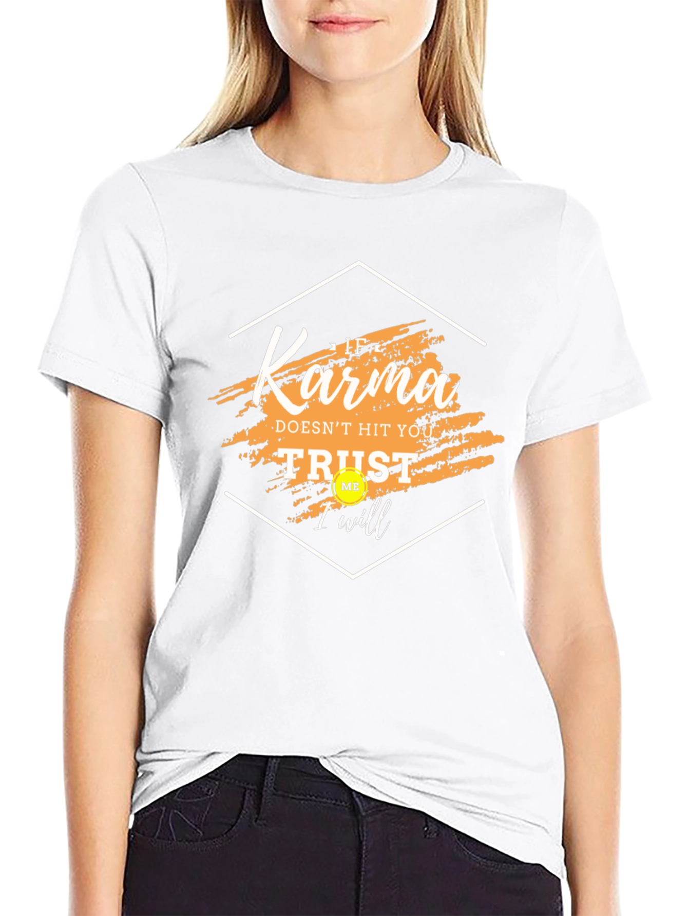 Karma Trust Me Graphic Tee - Trendy Black T-Shirt
