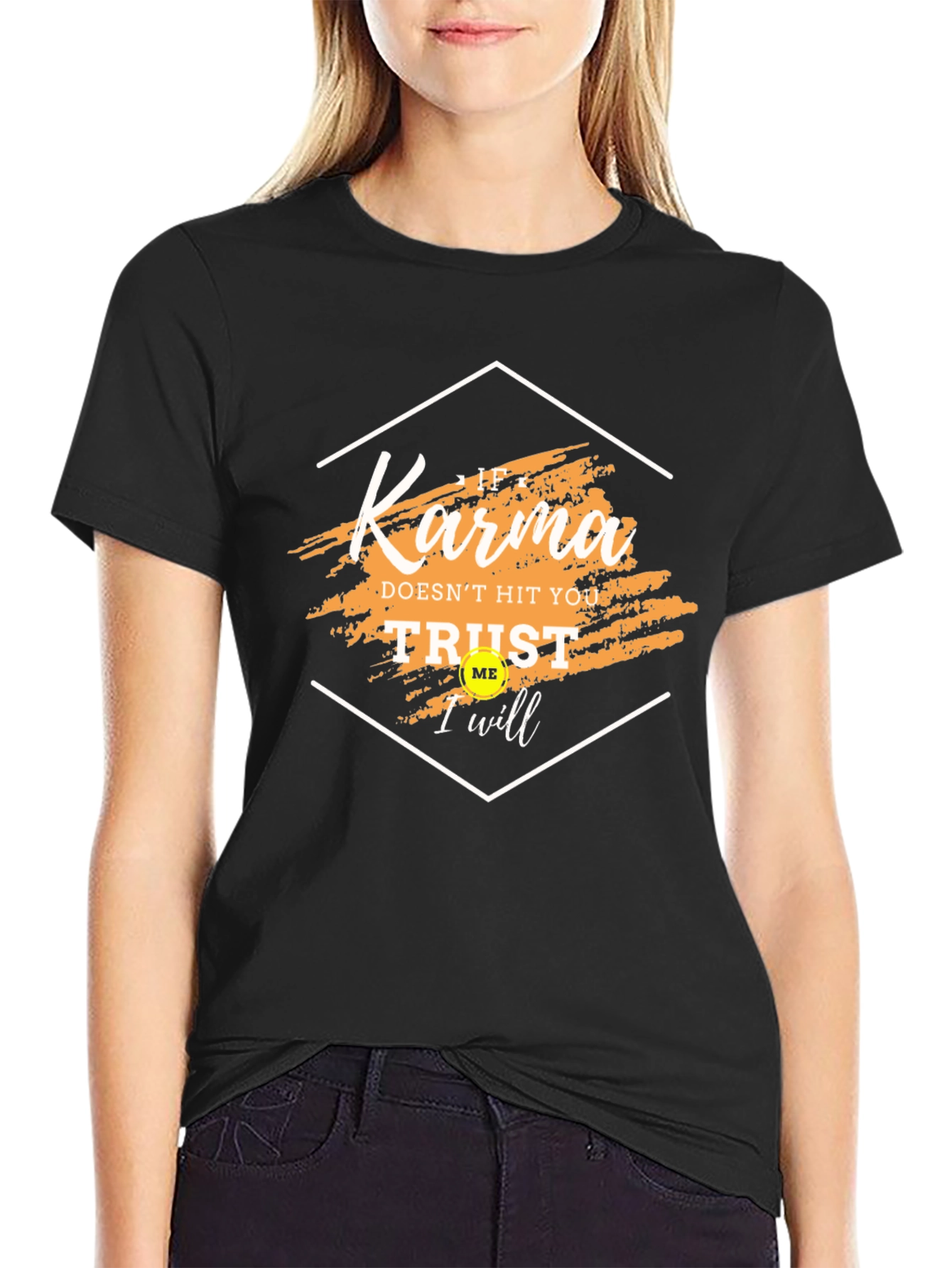 Karma Trust Me Graphic Tee - Trendy Black T-Shirt