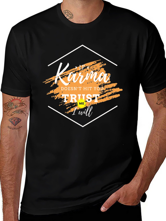 Karma Trust Me Graphic Tee - Trendy Black T-Shirt