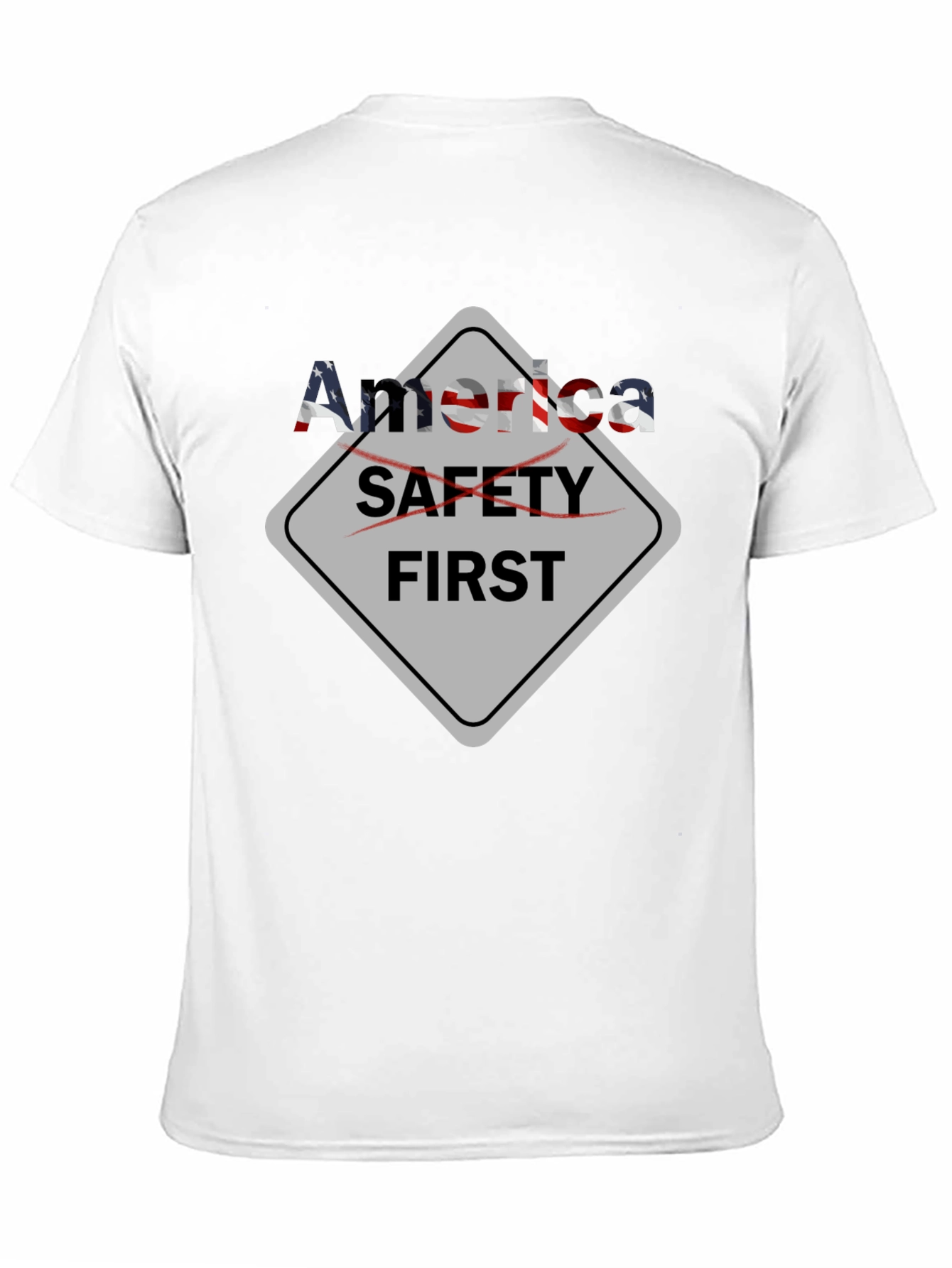 America Safety First Graphic Black T-Shirt