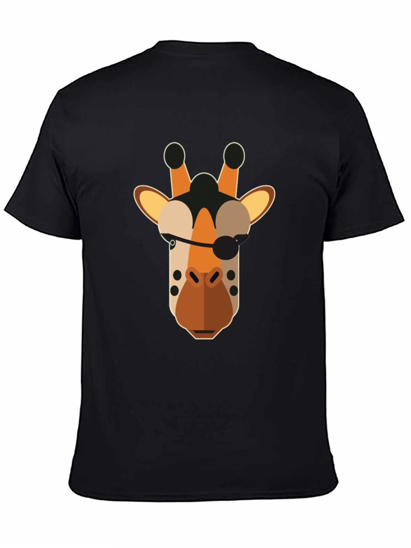 Pirate Giraffe Graphic Tee - Black Cotton T-Shirt