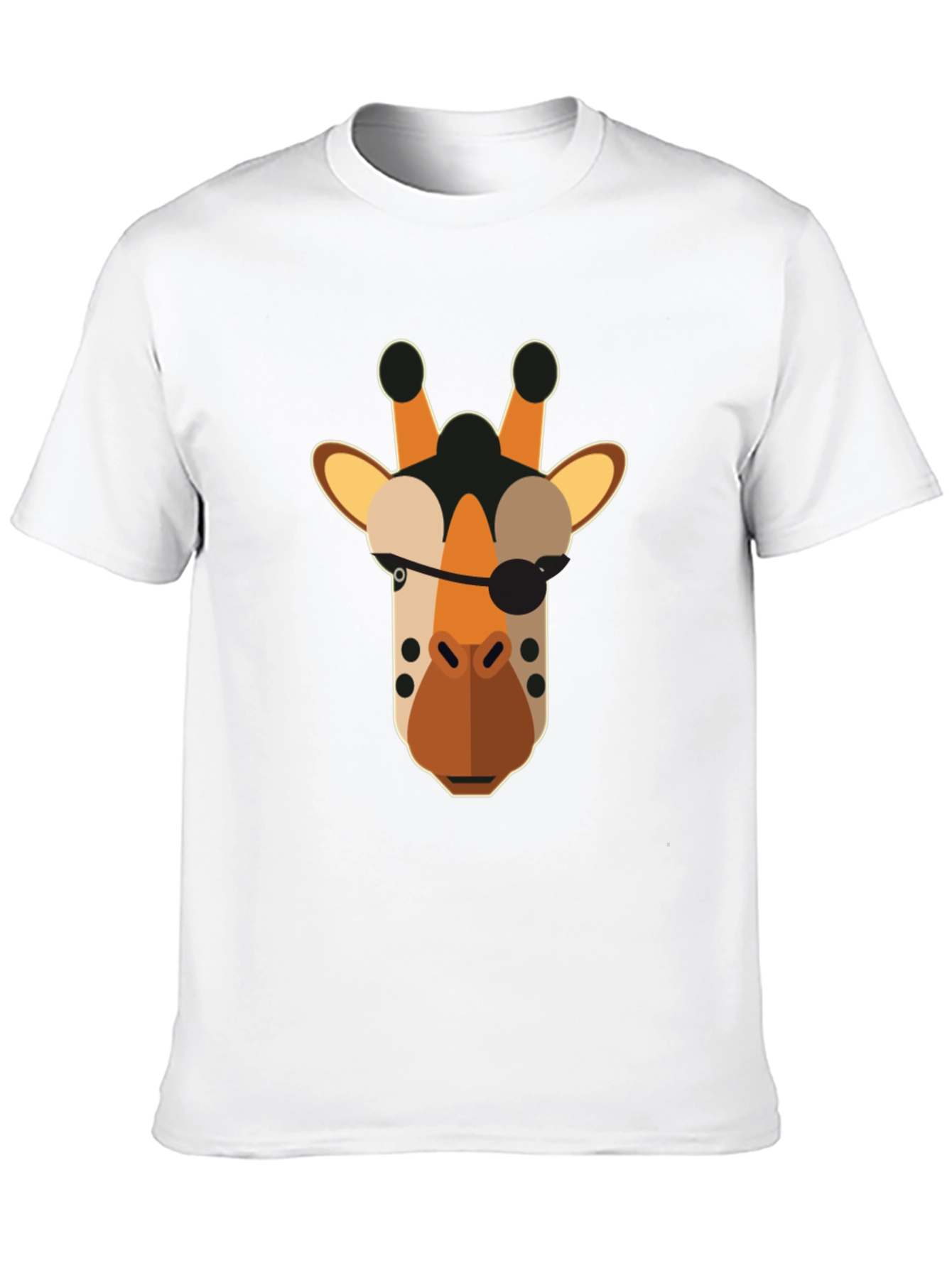 Pirate Giraffe Graphic Tee - Black Cotton T-Shirt