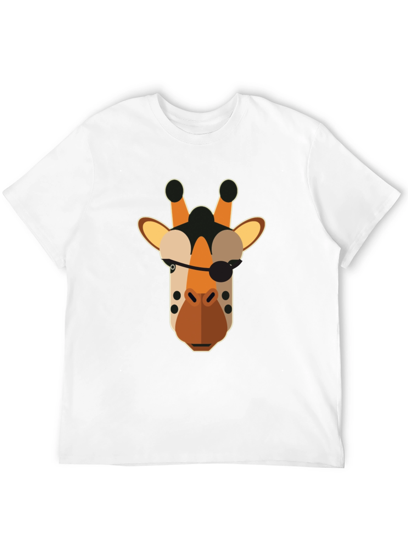 Pirate Giraffe Graphic Tee - Black Cotton T-Shirt