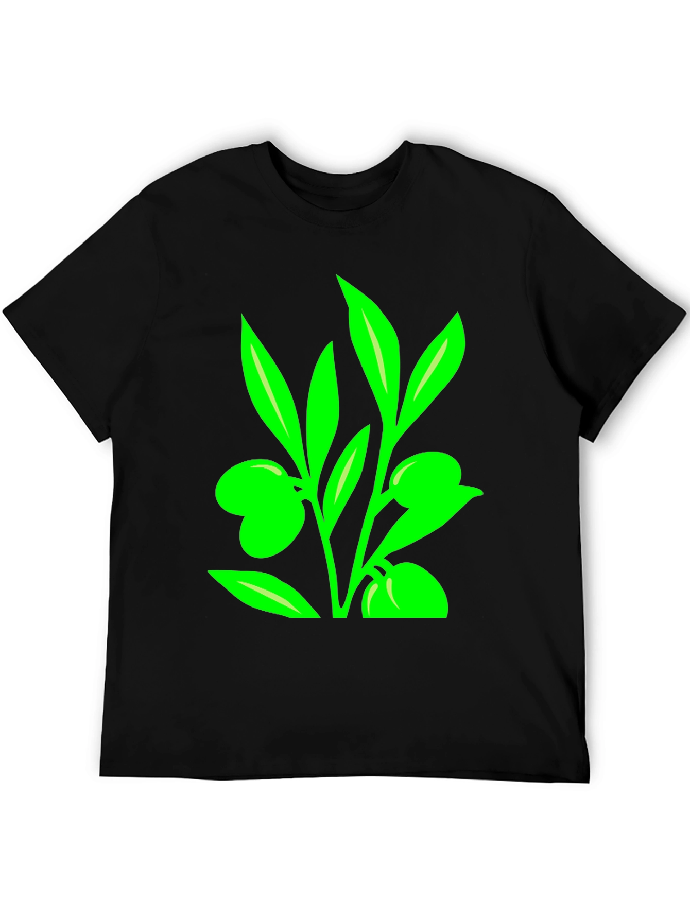 Olive Branch Graphic Tee - Modern Black T-Shirt