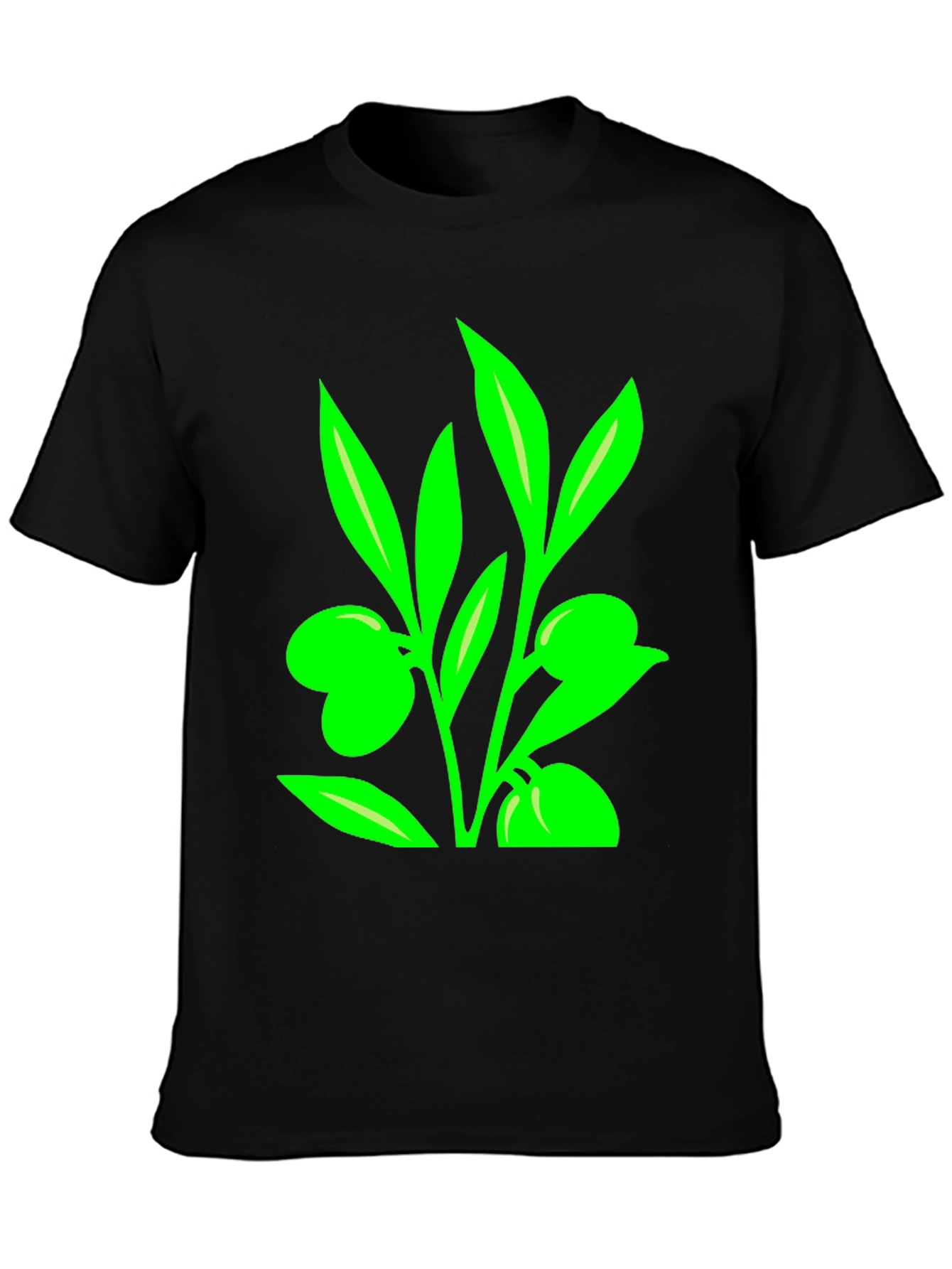 Olive Branch Graphic Tee - Modern Black T-Shirt
