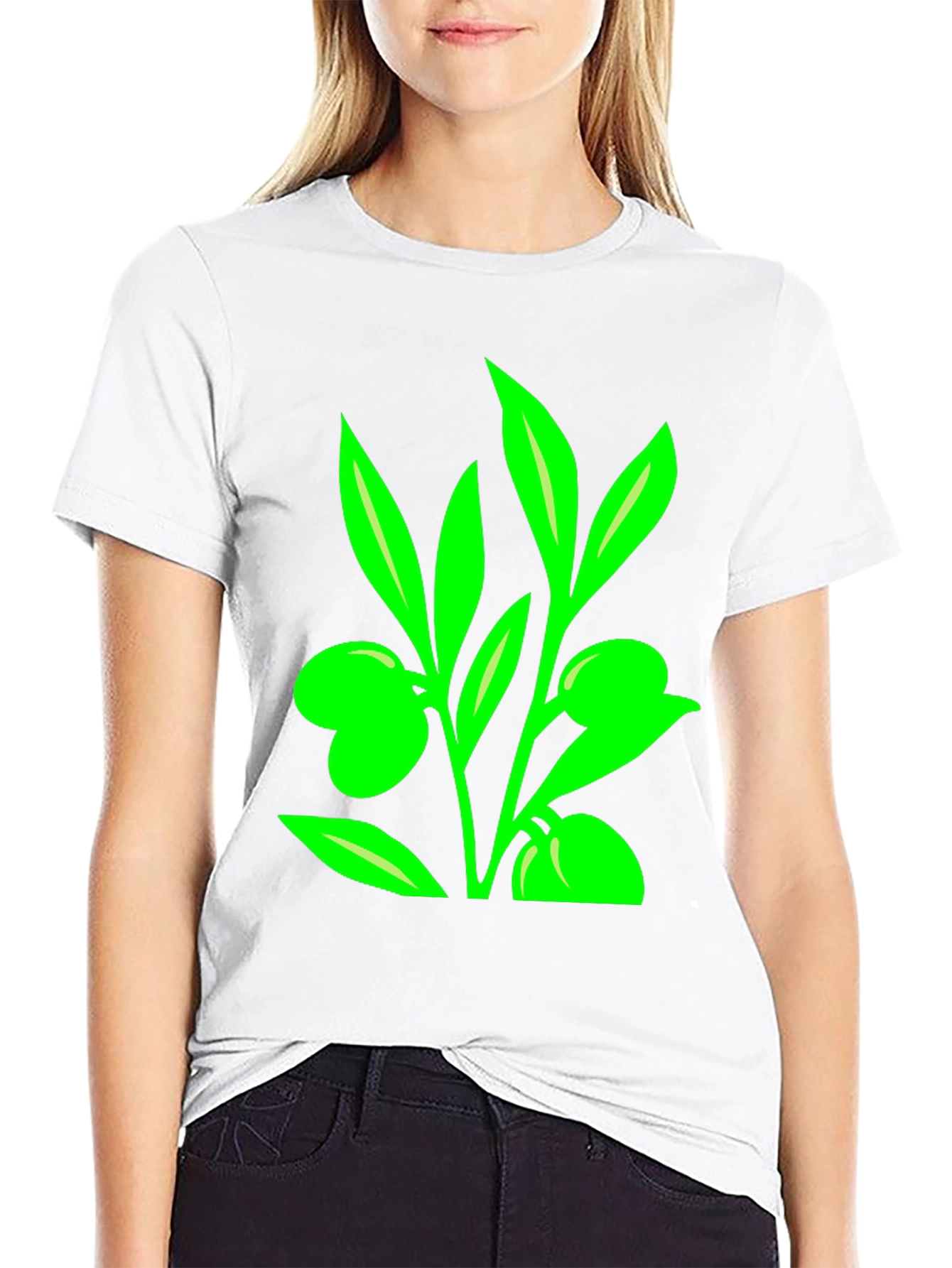 Olive Branch Graphic Tee - Modern Black T-Shirt