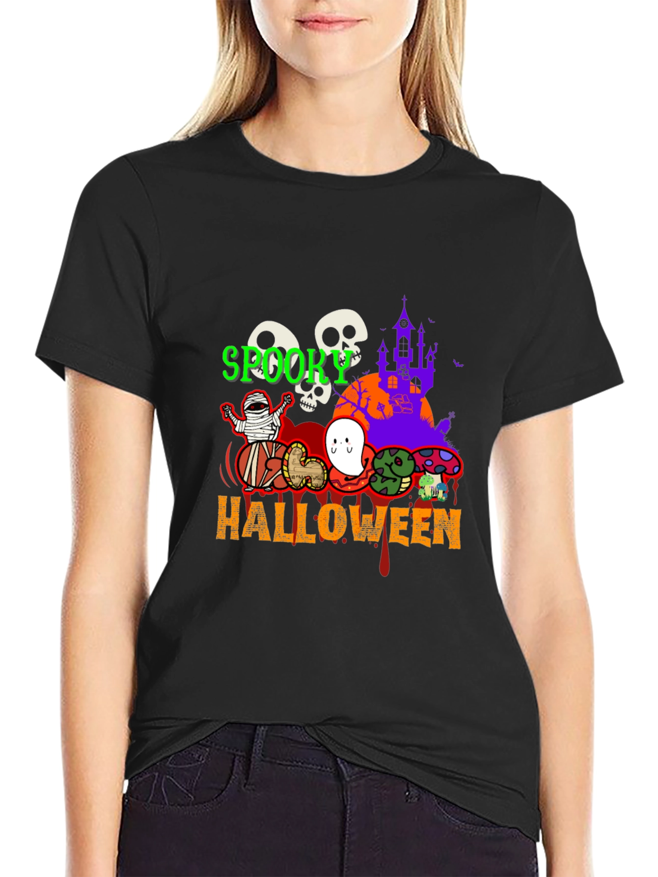 Spooky Halloween Graphic T-Shirt