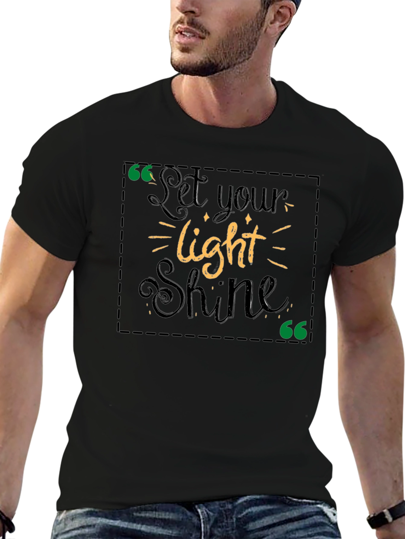 Let Your Light Shine Graphic Tee - Black