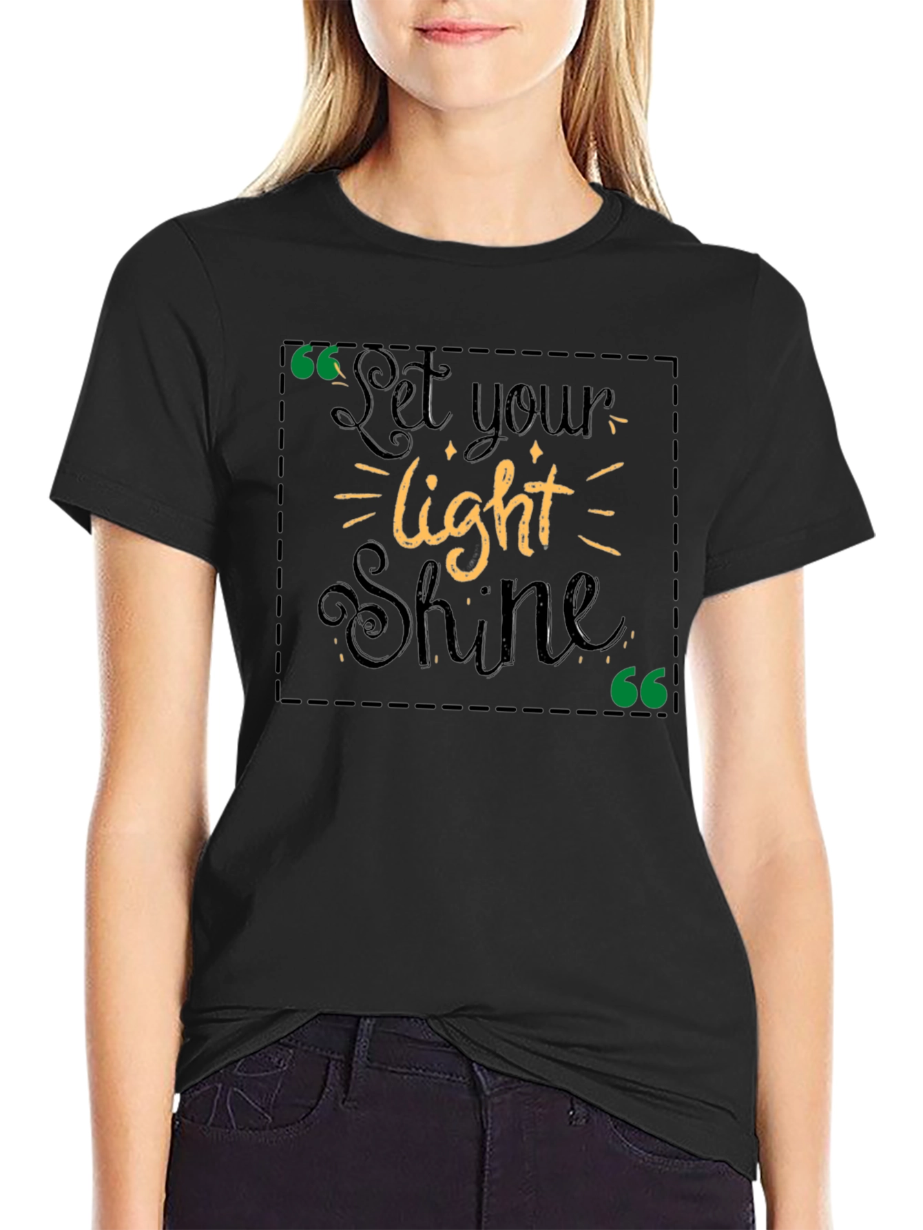 Let Your Light Shine Graphic Tee - Black