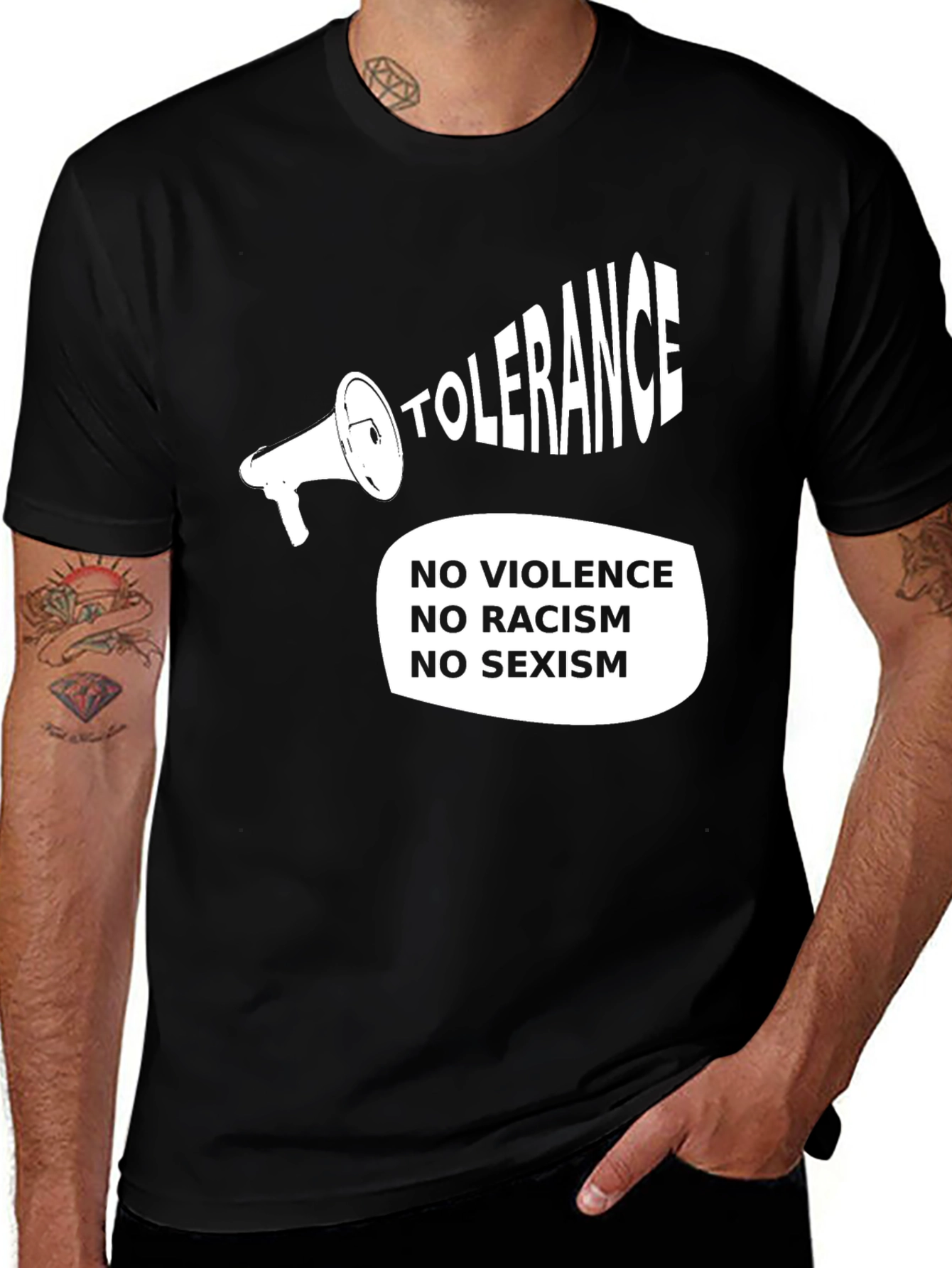 Tolerance Tee - No Violence Racism Sexism