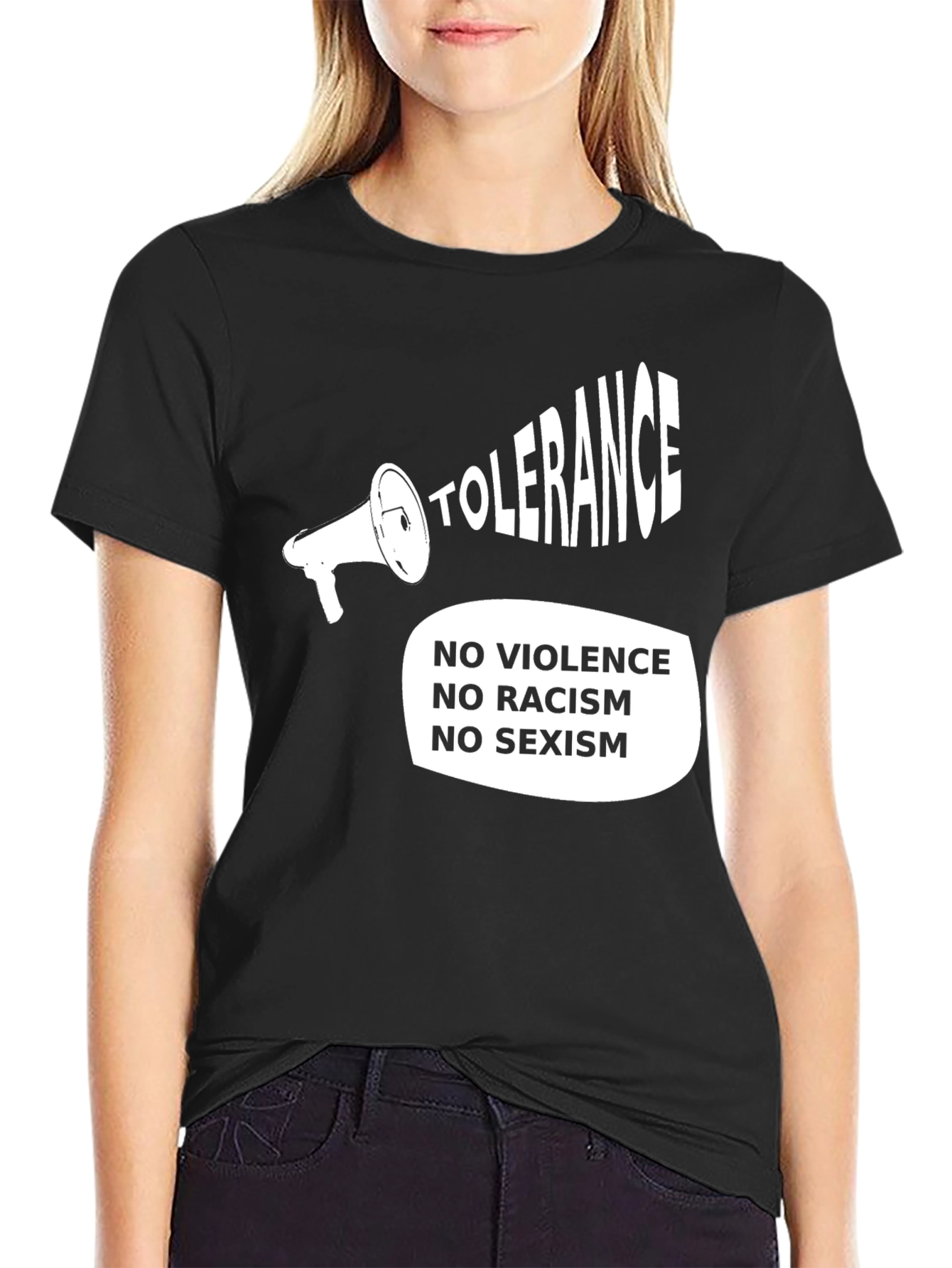 Tolerance Tee - No Violence Racism Sexism