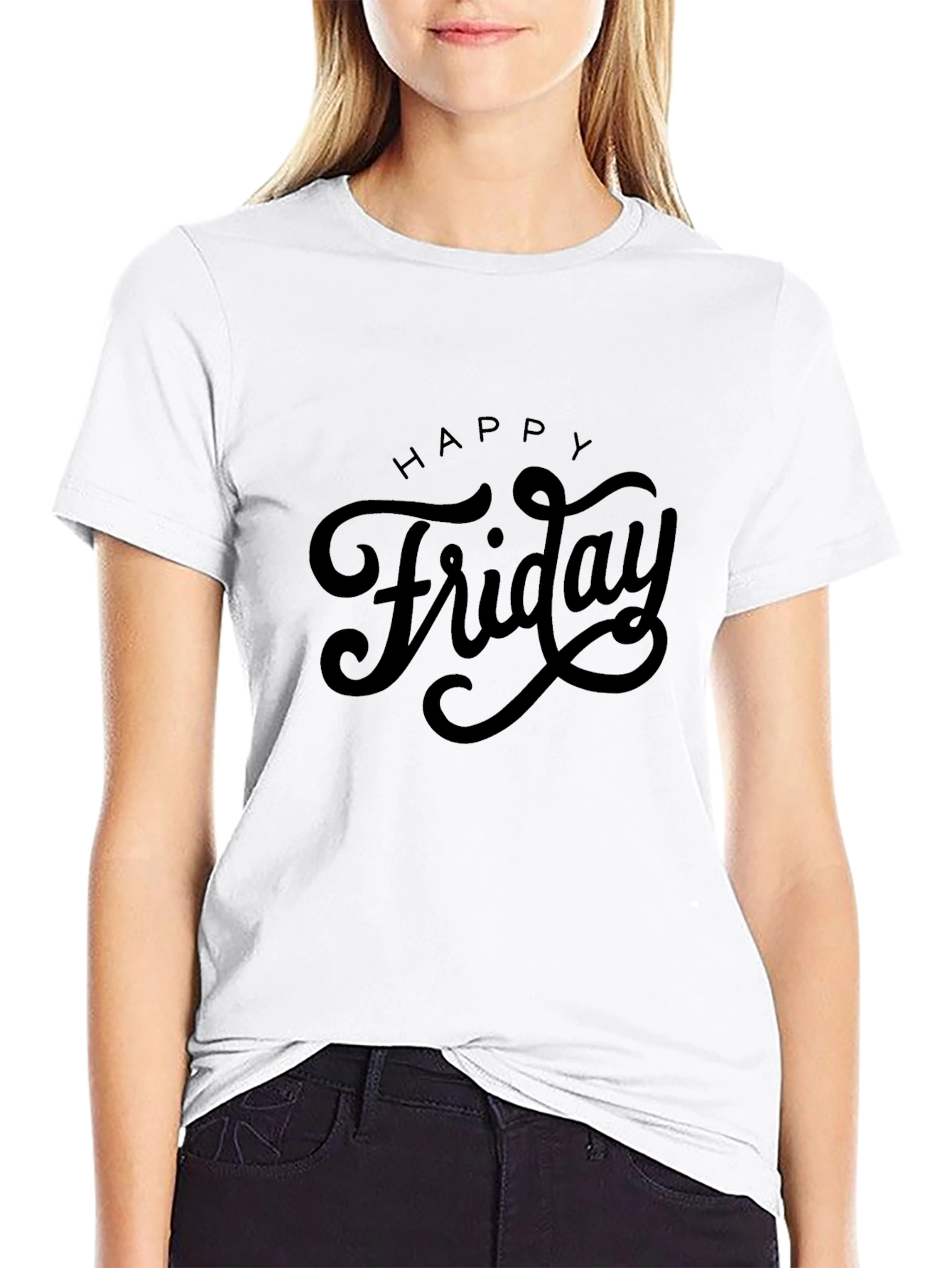 Happy Friday Black T-Shirt