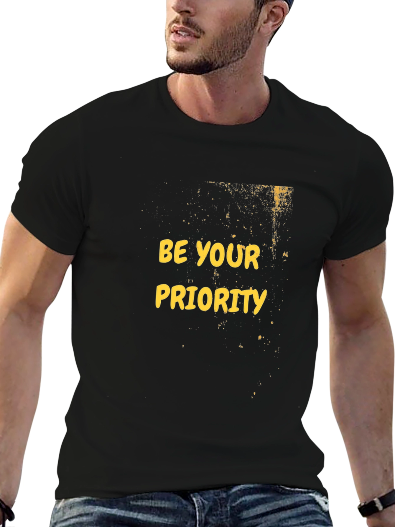 Be Your Priority Black Graphic Tee
