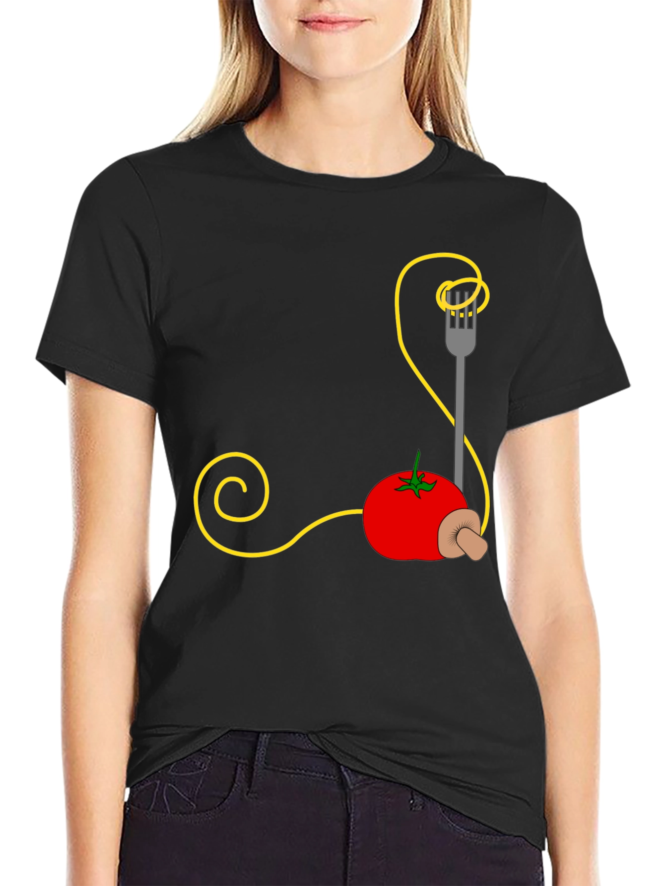 Spaghetti Tomato Graphic Tee - Quirky Foodie Fashion