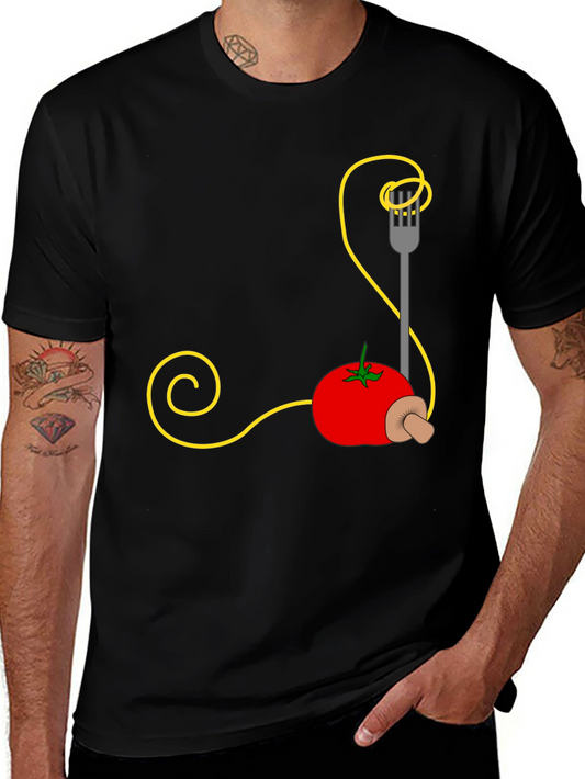 Spaghetti Tomato Graphic Tee - Quirky Foodie Fashion