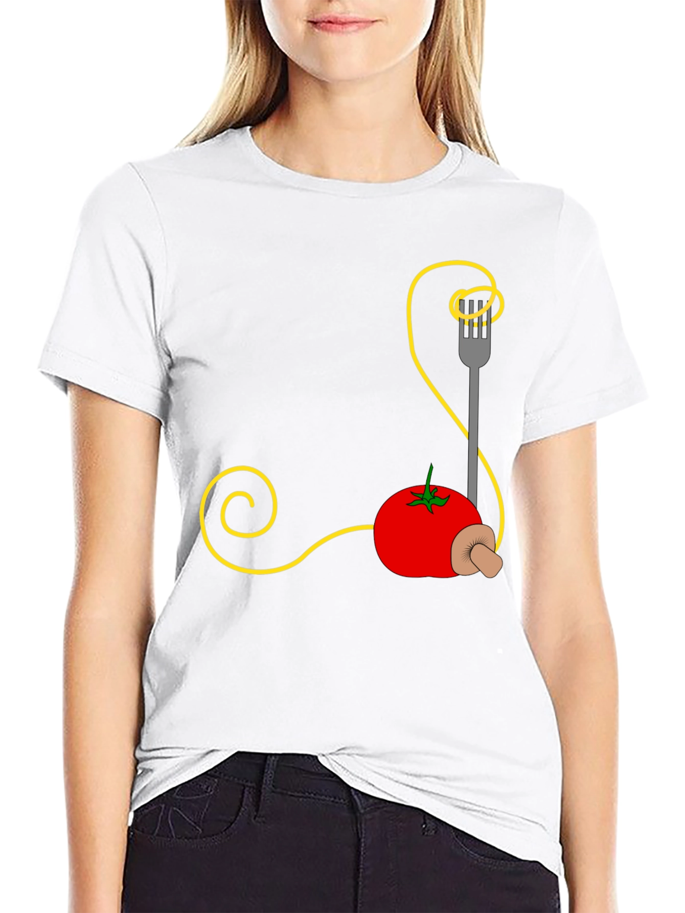 Spaghetti Tomato Graphic Tee - Quirky Foodie Fashion